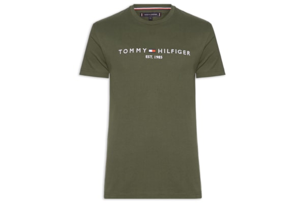 Camiseta Masculina Regular Fit Core Tommy Logo - Verde
