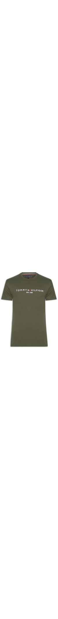 Camiseta Masculina Regular Fit Core Tommy Logo - Verde