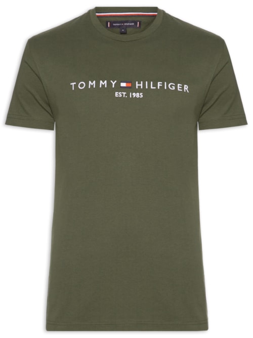 Camiseta Masculina Regular Fit Core Tommy Logo – Verde