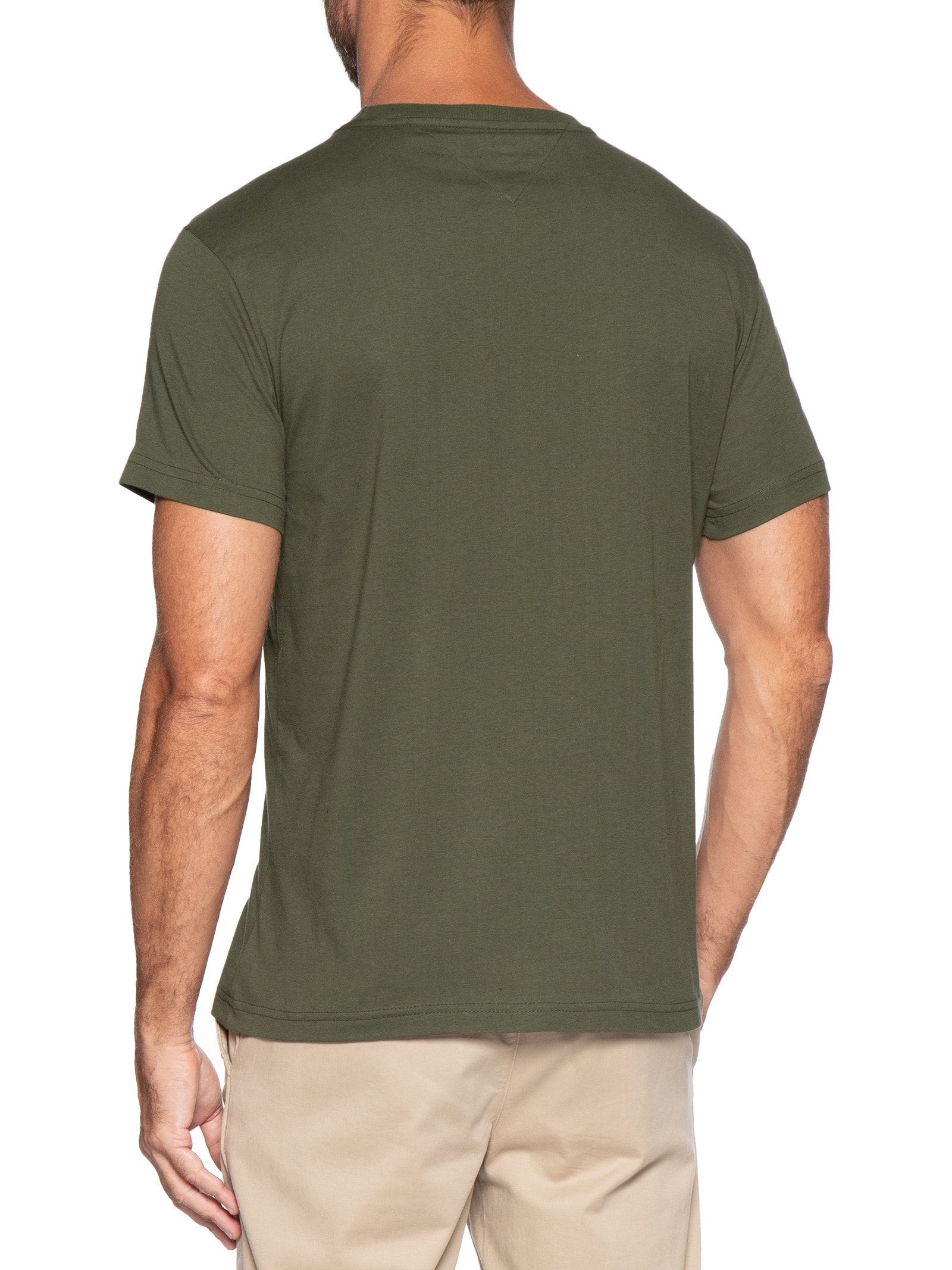 Camiseta Masculina Regular Fit Core Tommy Logo Verde Tommy Hilfiger
