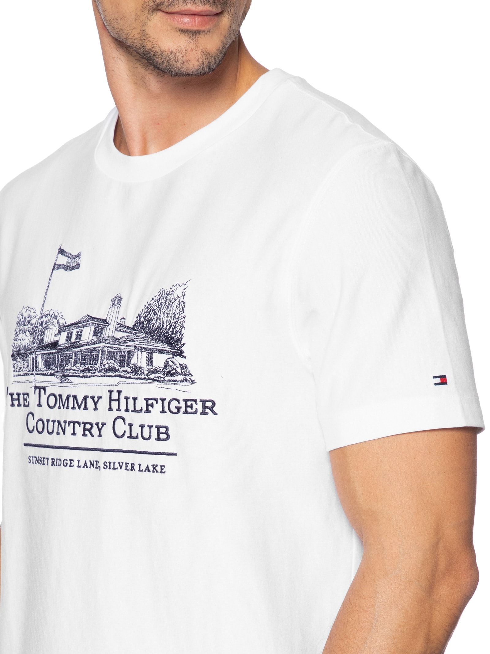 Camiseta Masculina Regular Fit Country Club – Branco Tommy Hilfiger