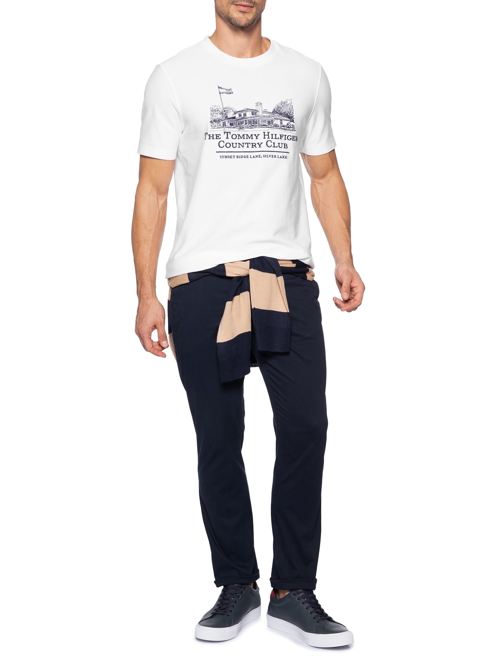 Camiseta Masculina Regular Fit Country Club – Branco Tommy Hilfiger