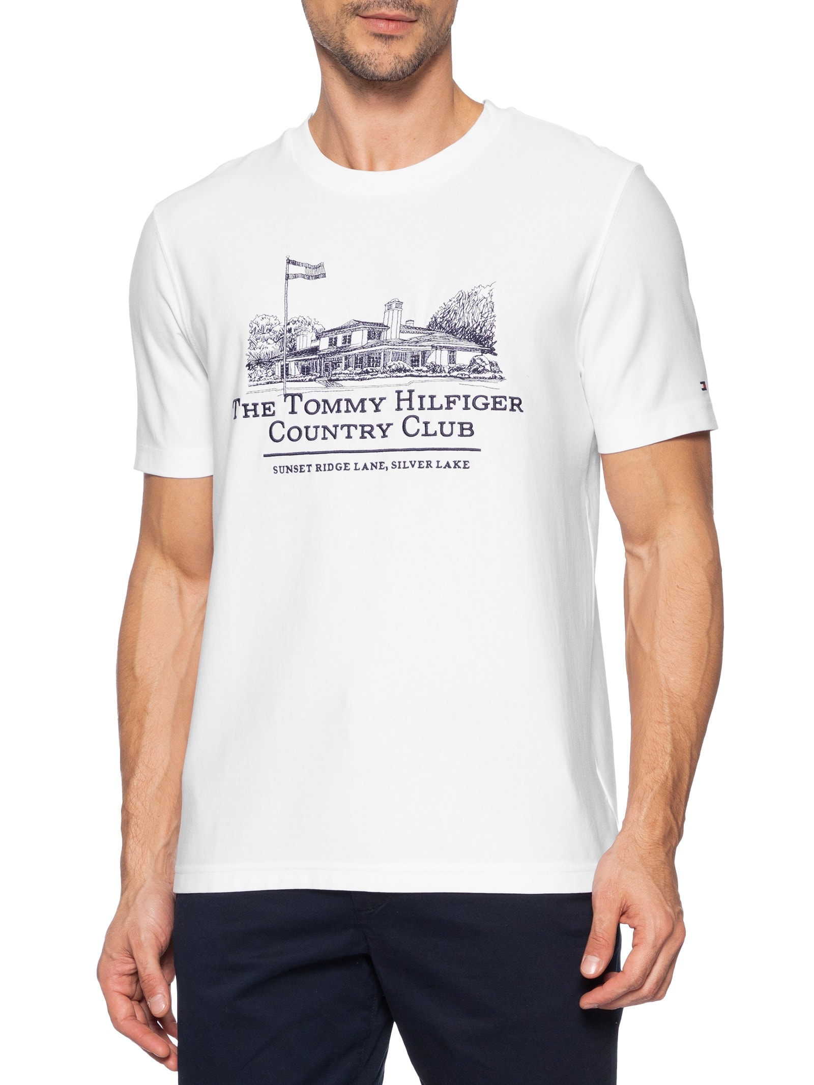 Camiseta Masculina Regular Fit Country Club – Branco Tommy Hilfiger