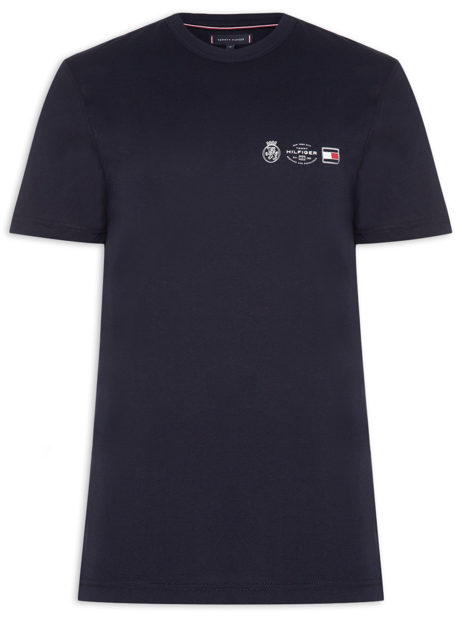 Camiseta Masculina Regular Fit Crest Out Azul Tommy Hilfiger