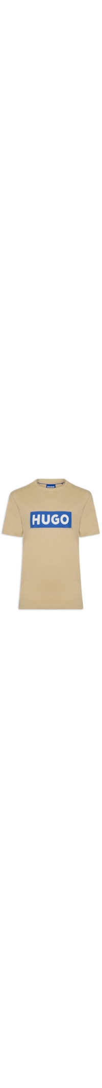 Camiseta Masculina Regular-Fit Crew Neck Blue Logo - Bege