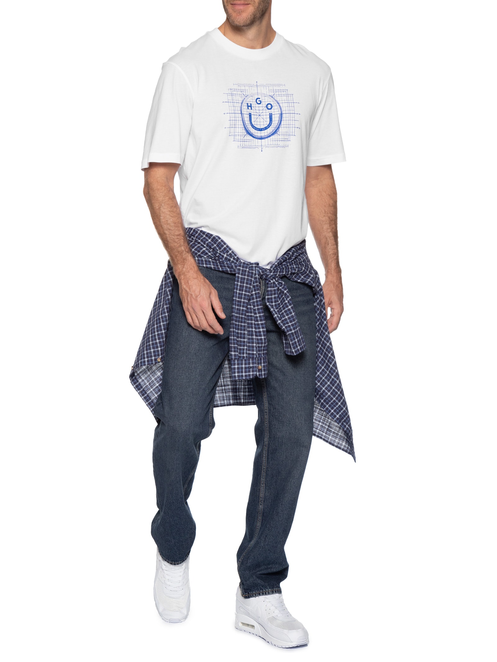 Camiseta Masculina Regular Fit Crew Neck Namerix Branco Hugo