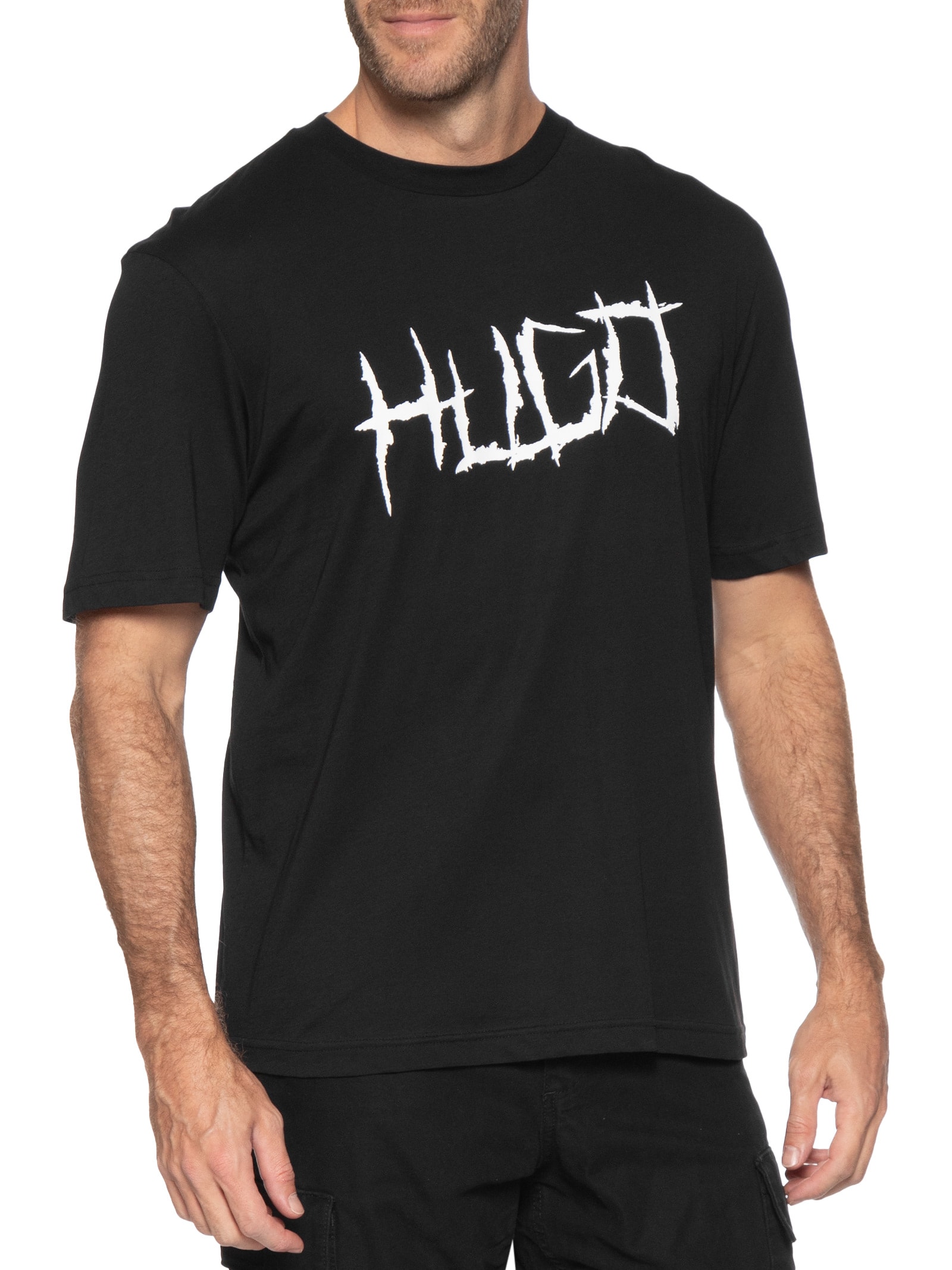 Camiseta Masculina Regular Fit Crew Neck Namerix Preto Hugo