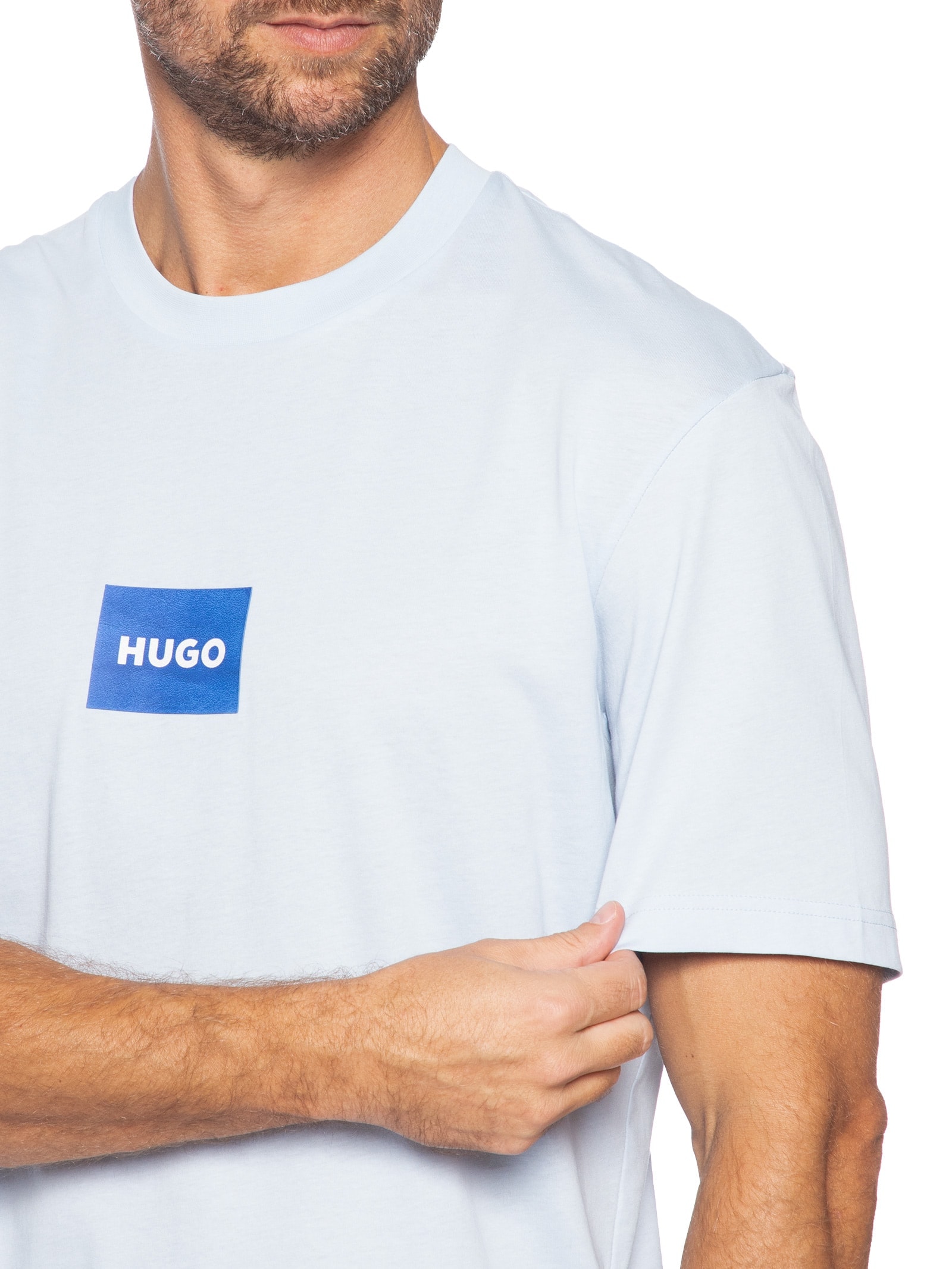 Camiseta Masculina Regular Fit Crew Neck Nayonix Azul Hugo