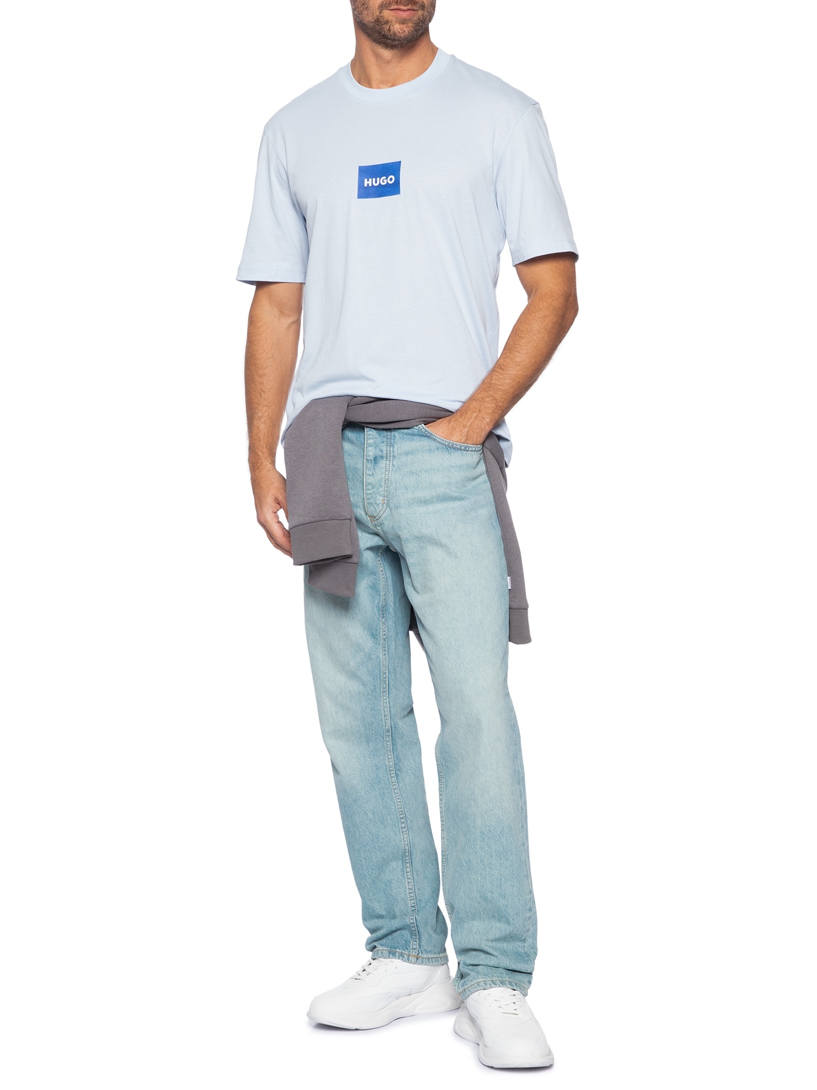 Camiseta Masculina Regular Fit Crew Neck Nayonix Azul Hugo