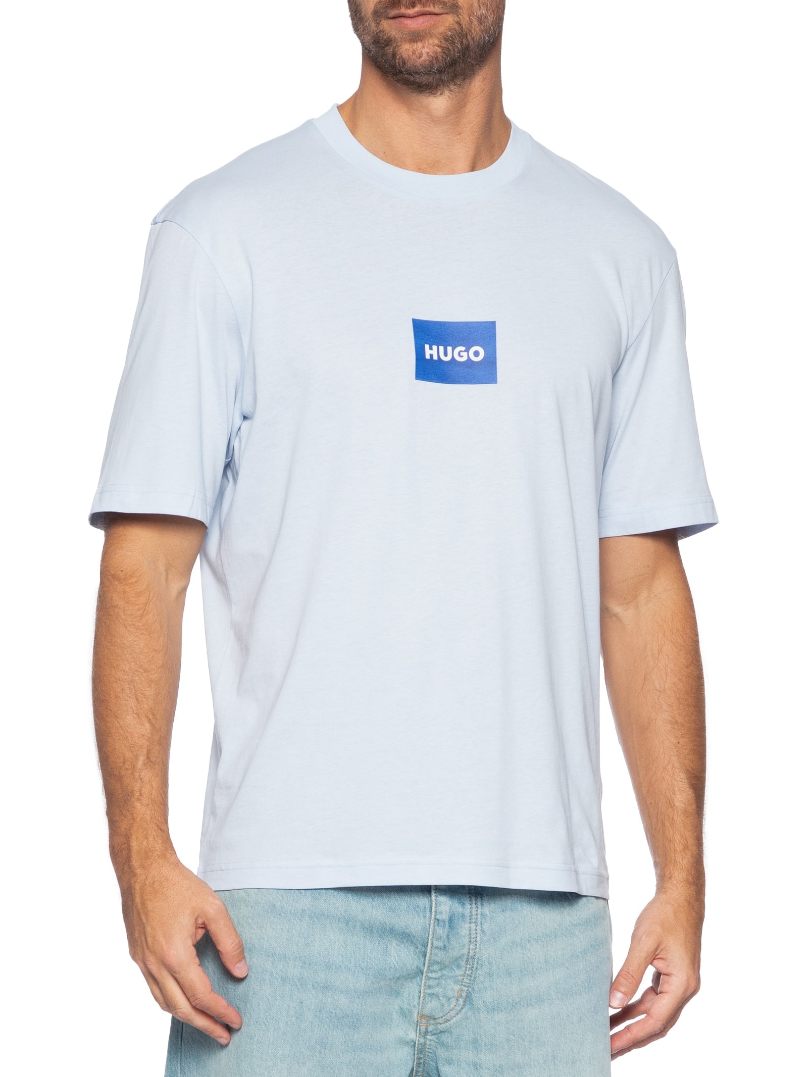 Camiseta Masculina Regular Fit Crew Neck Nayonix Azul Hugo