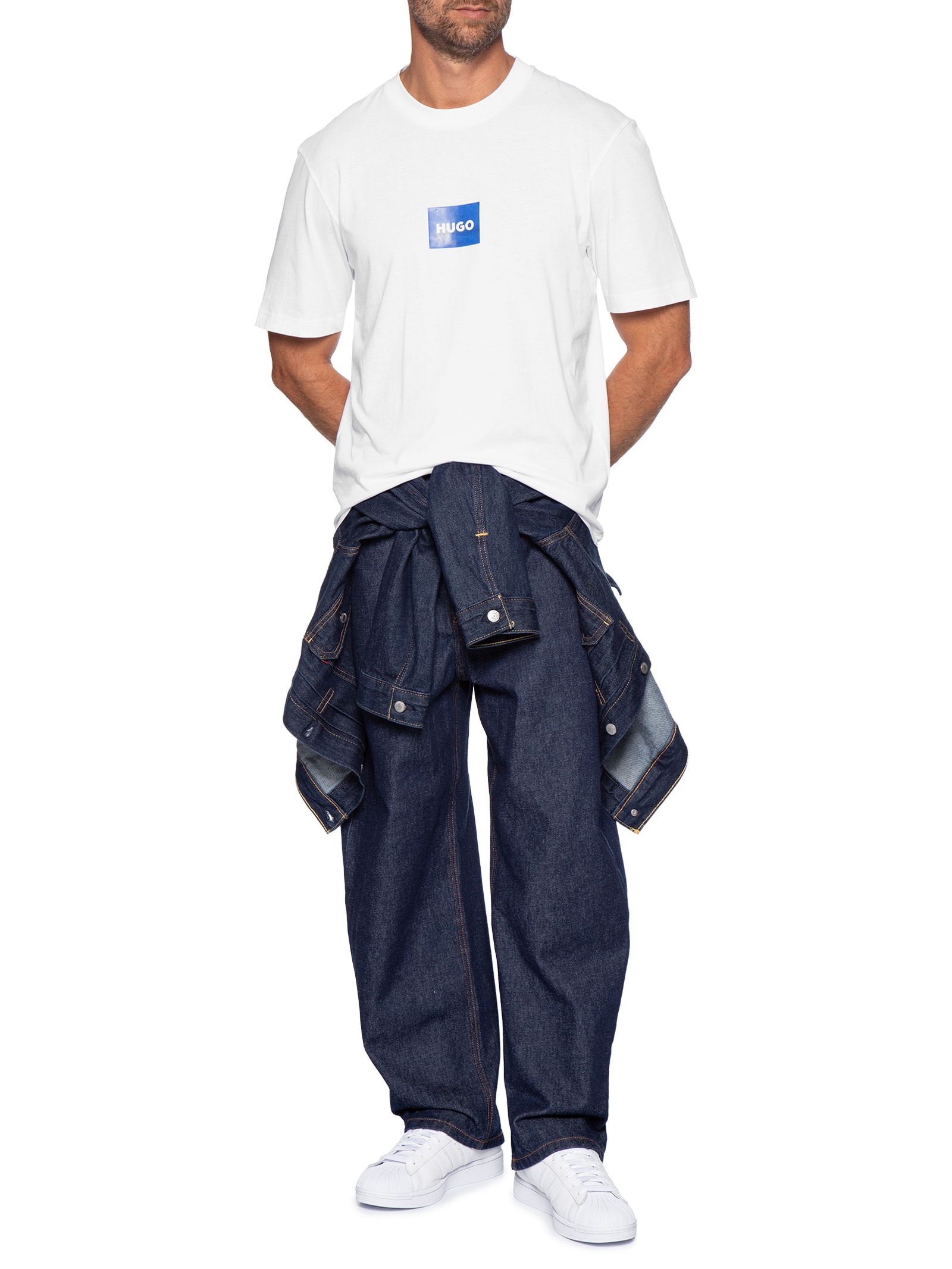 Camiseta Masculina Regular Fit Crew Neck Nayonix Branco Hugo