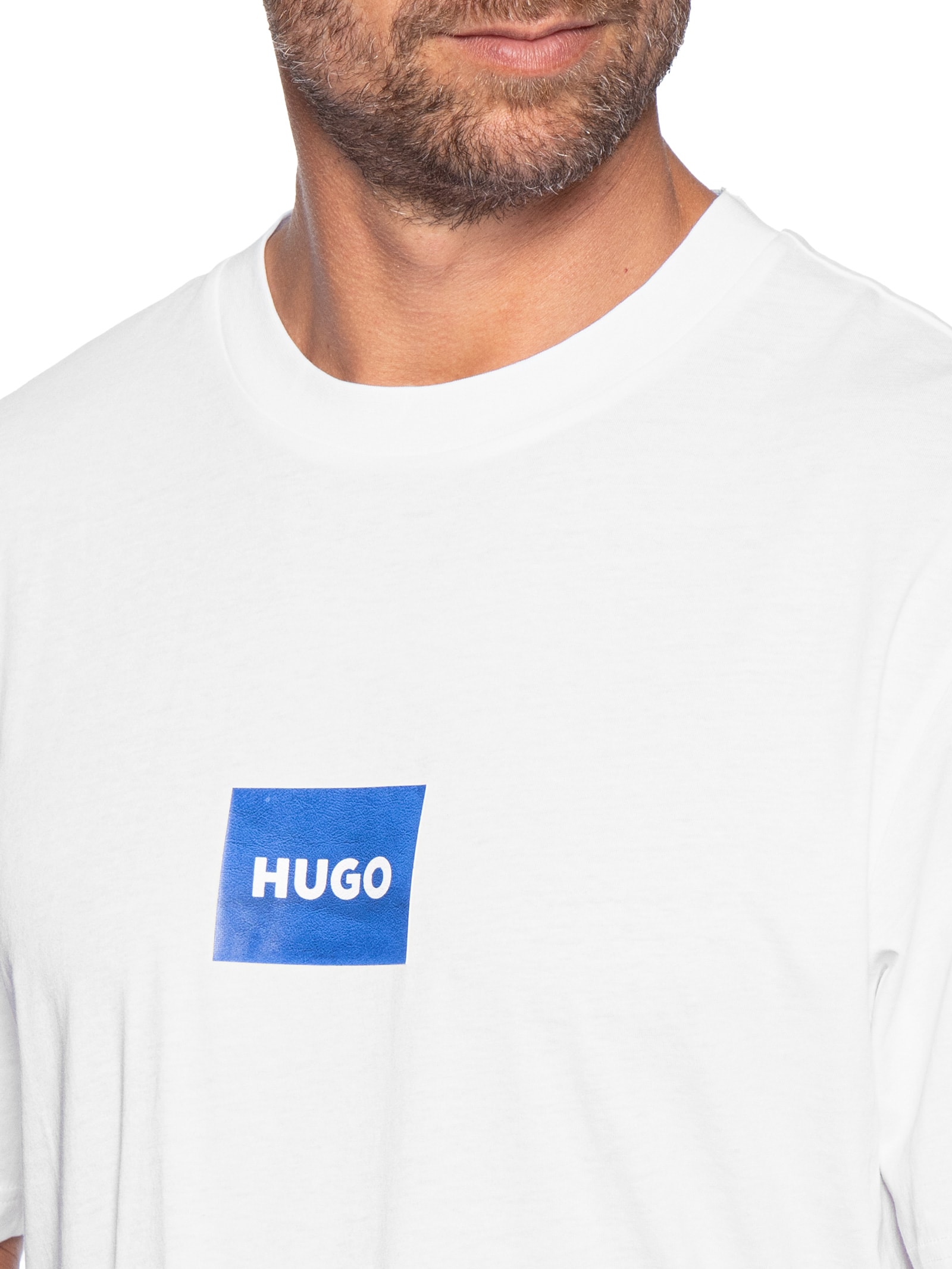 Camiseta Masculina Regular Fit Crew Neck Nayonix Branco Hugo