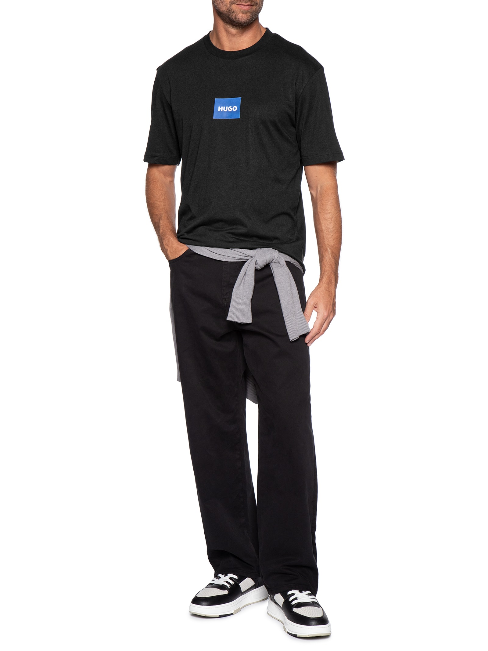 Camiseta Masculina Regular Fit Crew Neck Nayonix Preto Hugo