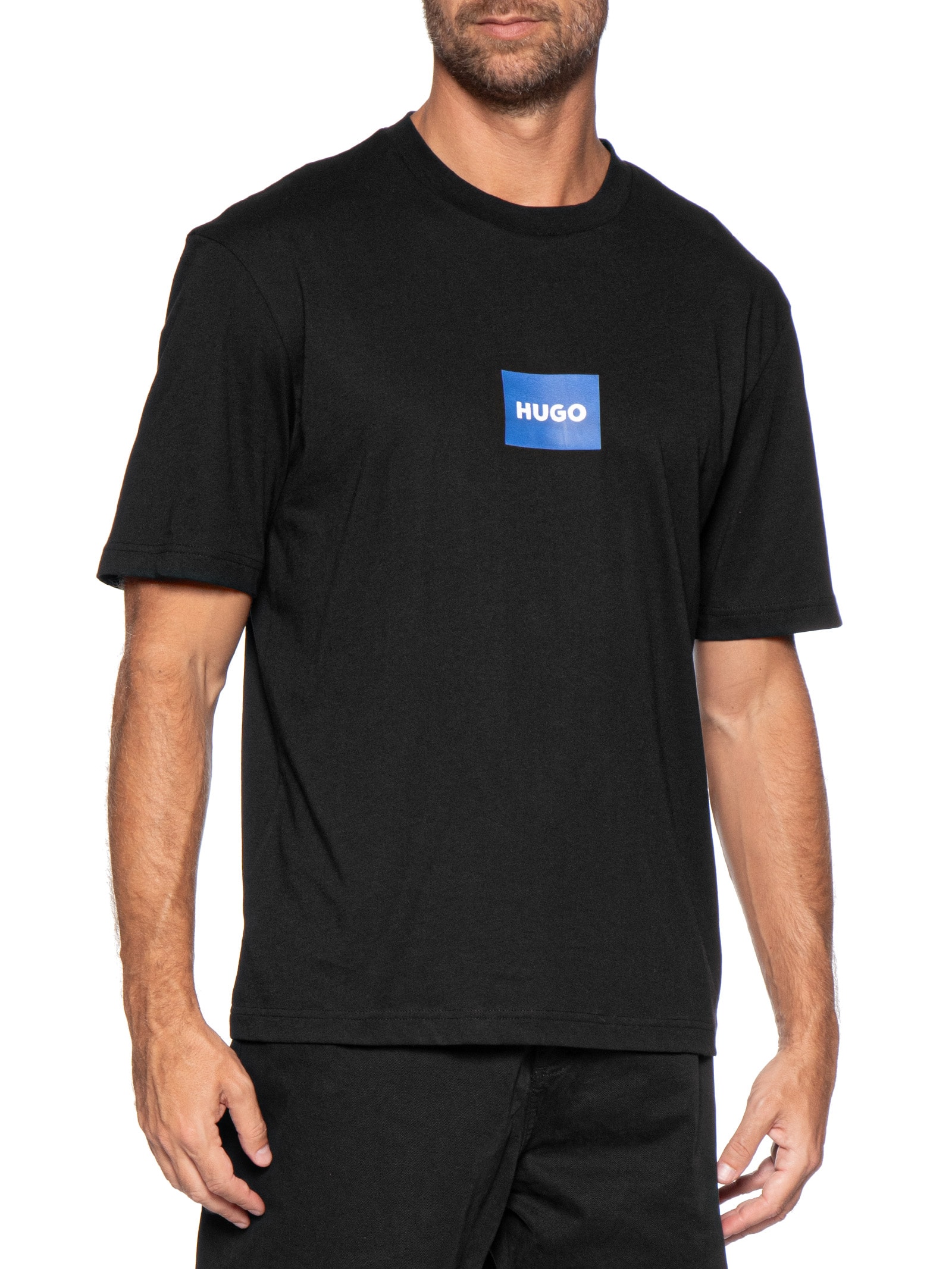 Camiseta Masculina Regular Fit Crew Neck Nayonix Preto Hugo