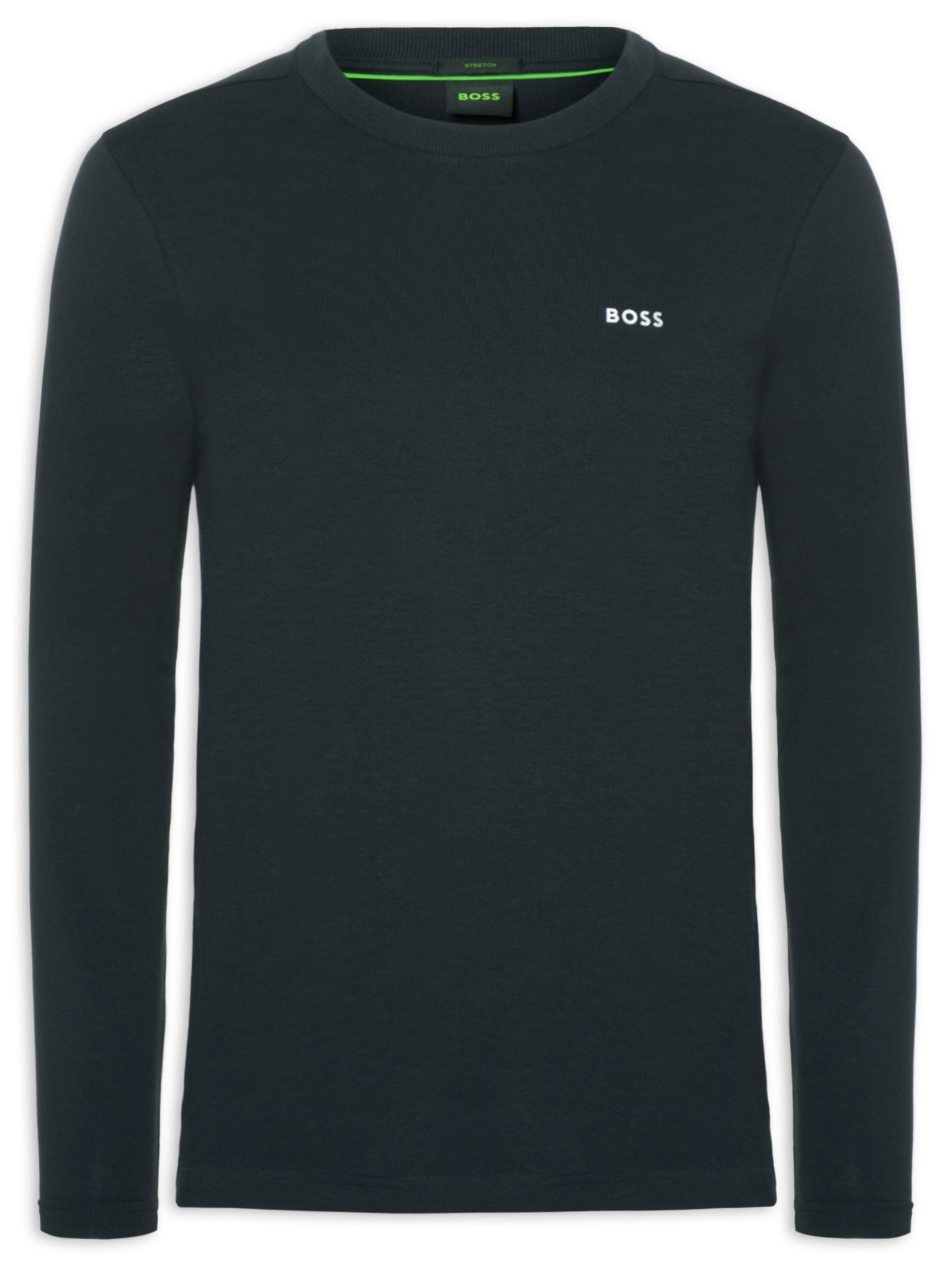 Camiseta Masculina Regular-Fit Crew Neck Tee Long Azul Boss
