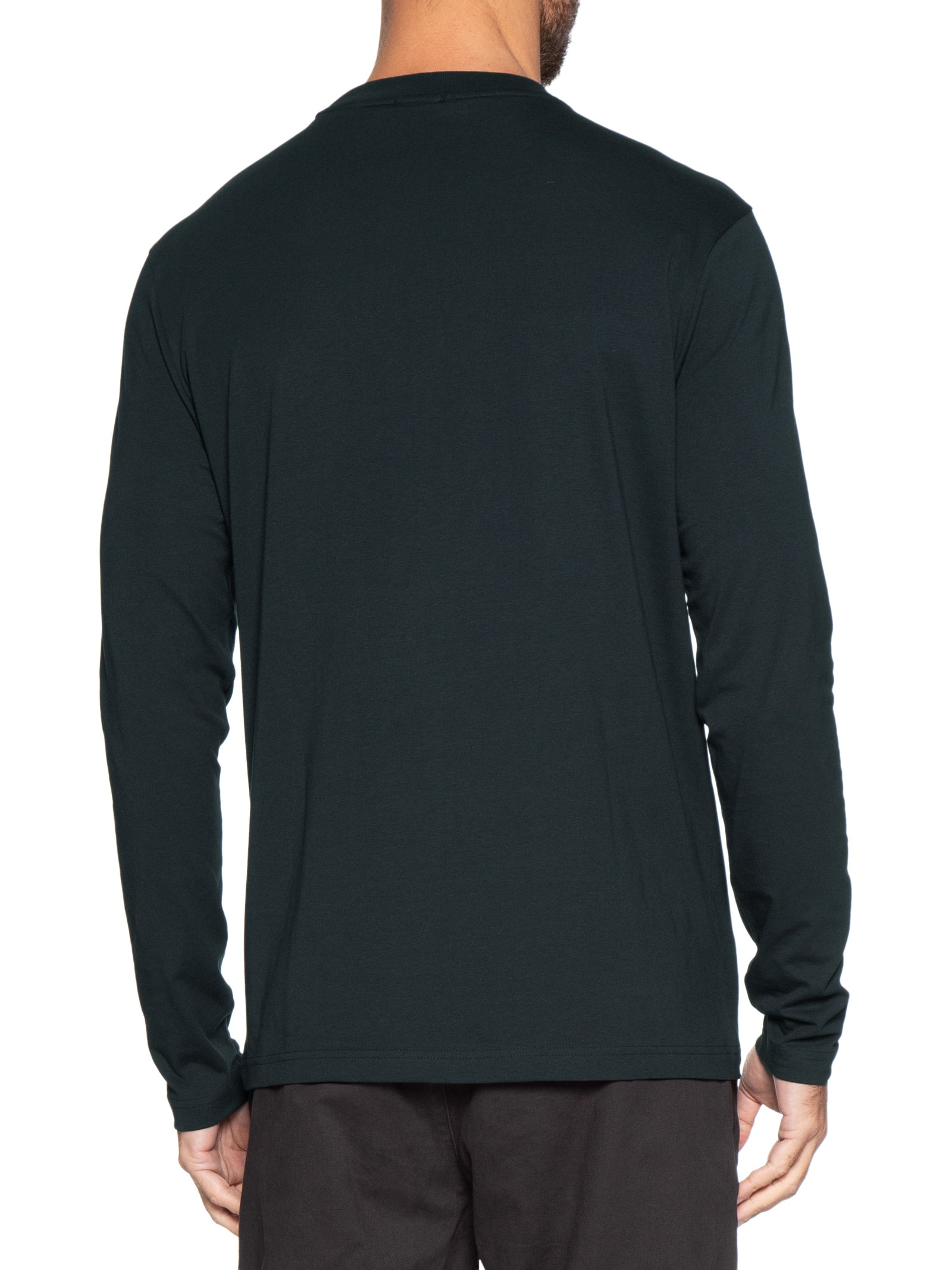 Camiseta Masculina Regular-Fit Crew Neck Tee Long Azul Boss