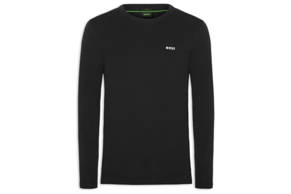 Camiseta Masculina Regular-Fit Crew Neck Tee Long - Preto