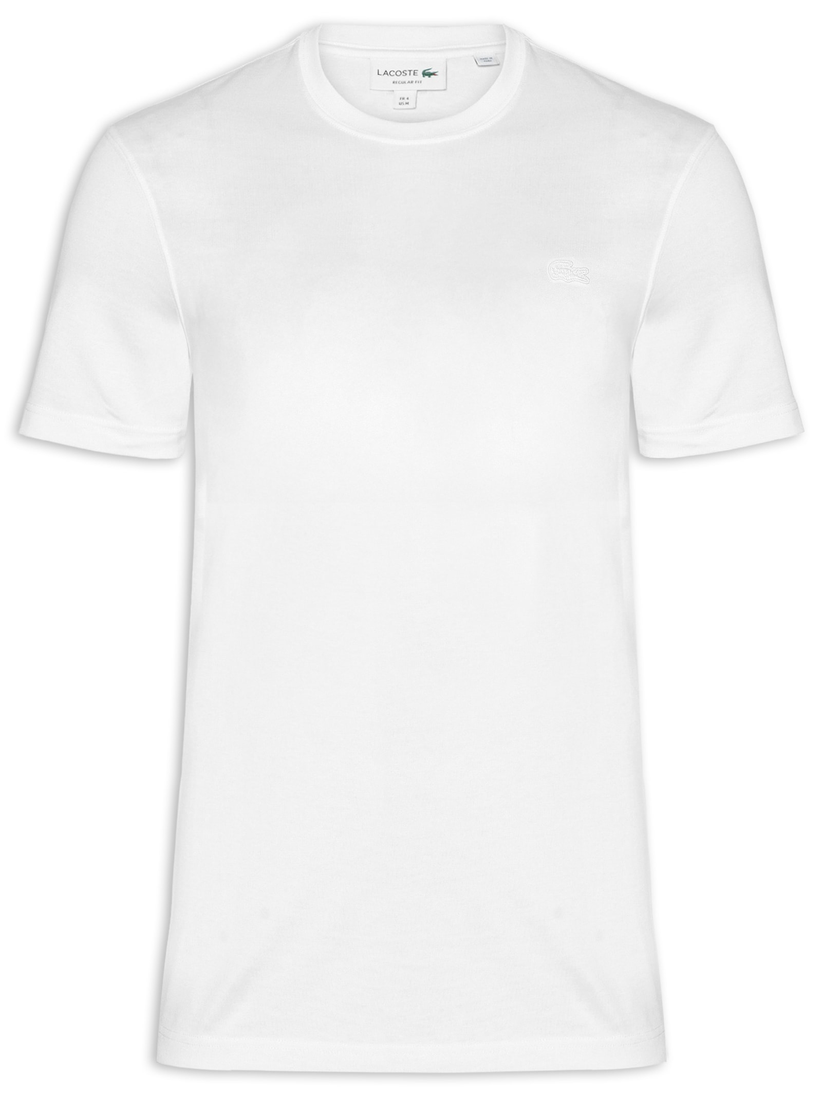 Camiseta Masculina Regular Fit Croco Monocromático Branco Lacoste