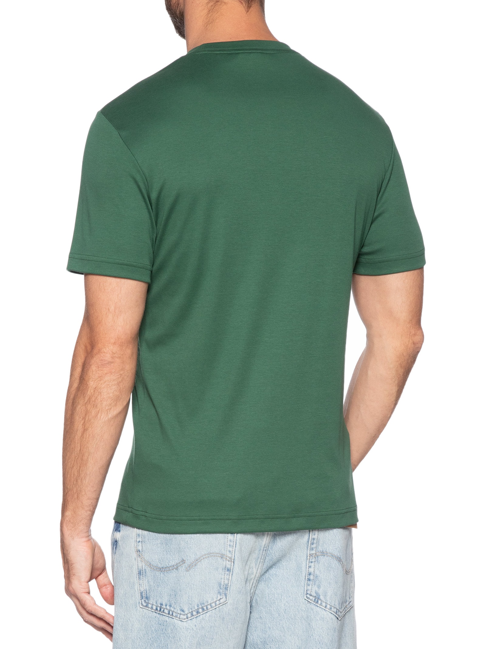 Camiseta Masculina Regular Fit Croco Monocromático Verde Lacoste