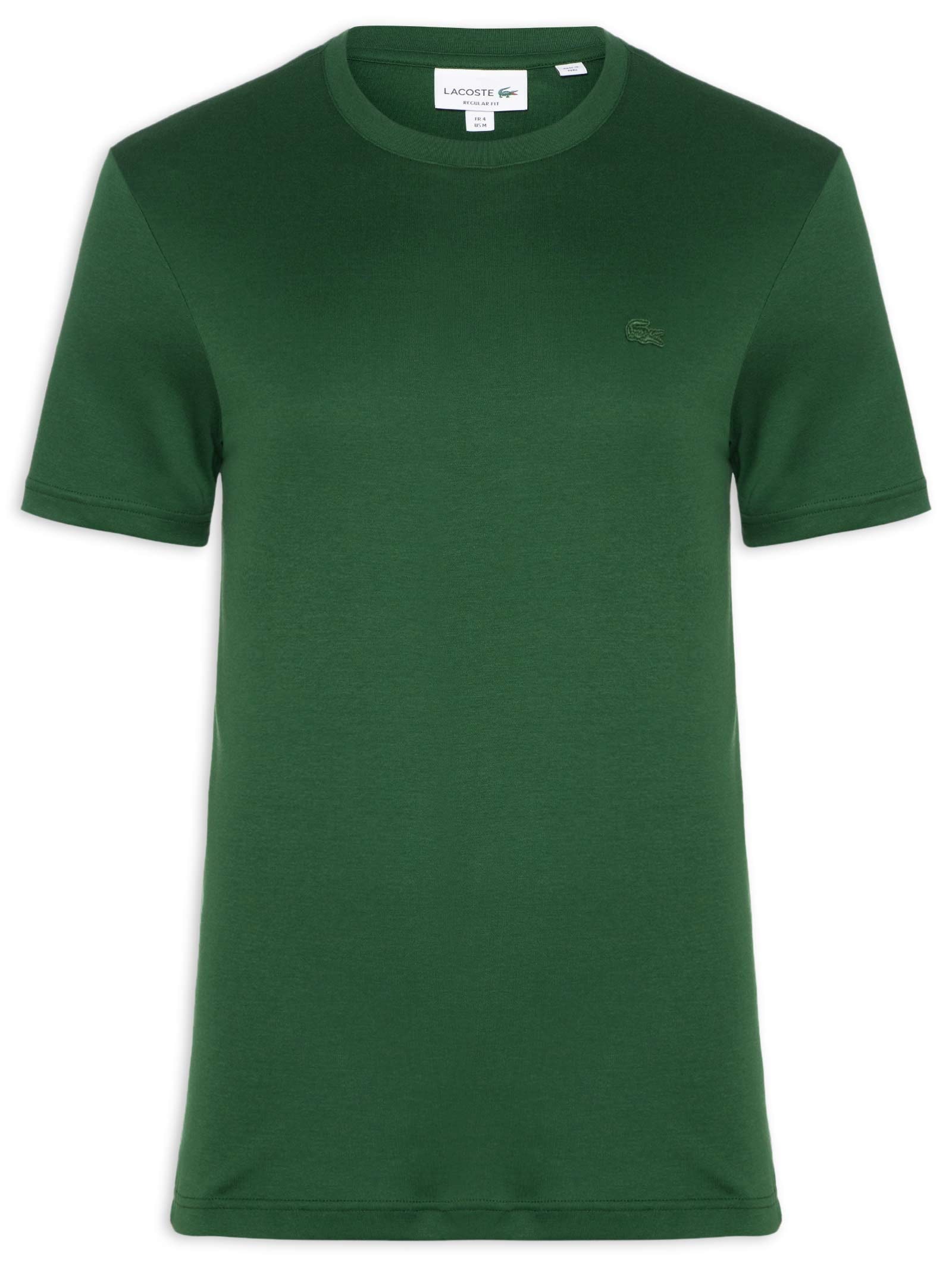 Camiseta Masculina Regular Fit Croco Monocromático Verde Lacoste