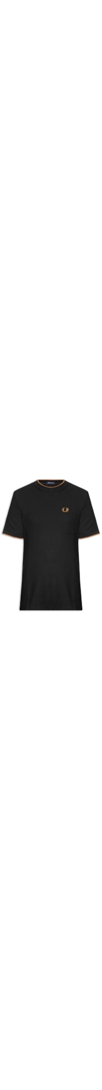 Camiseta Masculina Regular Fit Detalhe Bolso Em Piquet De Algodão - Preto
