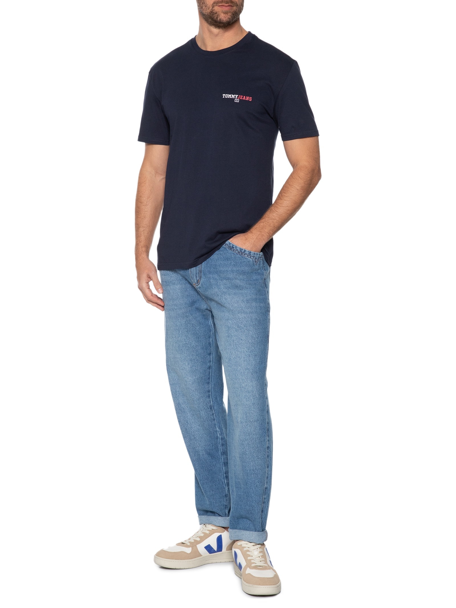Camiseta Masculina Regular Fit Dna Grafhic Azul Tommy Jeans