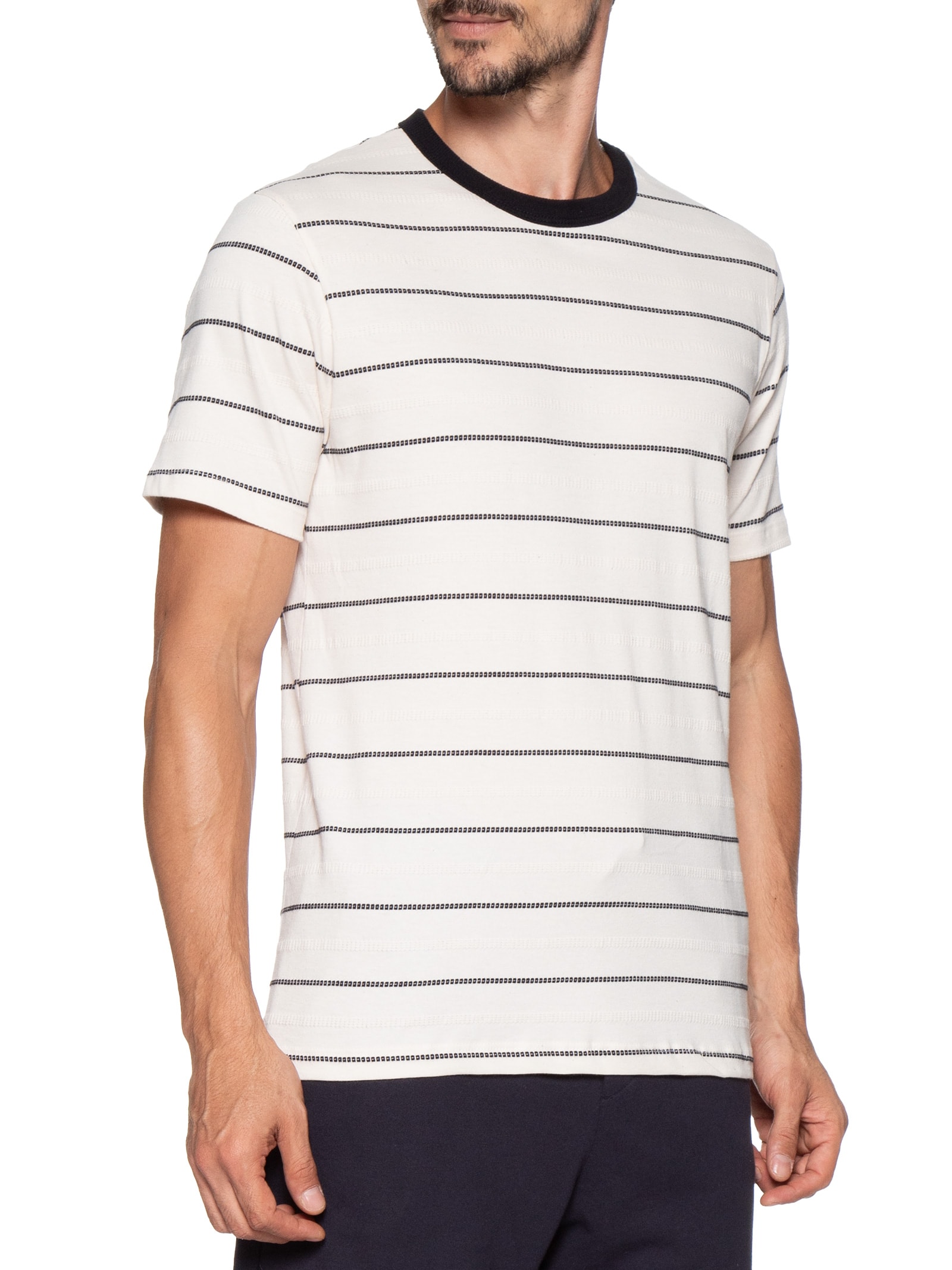 Camiseta Masculina Regular Fit Em Malha Branco Hering