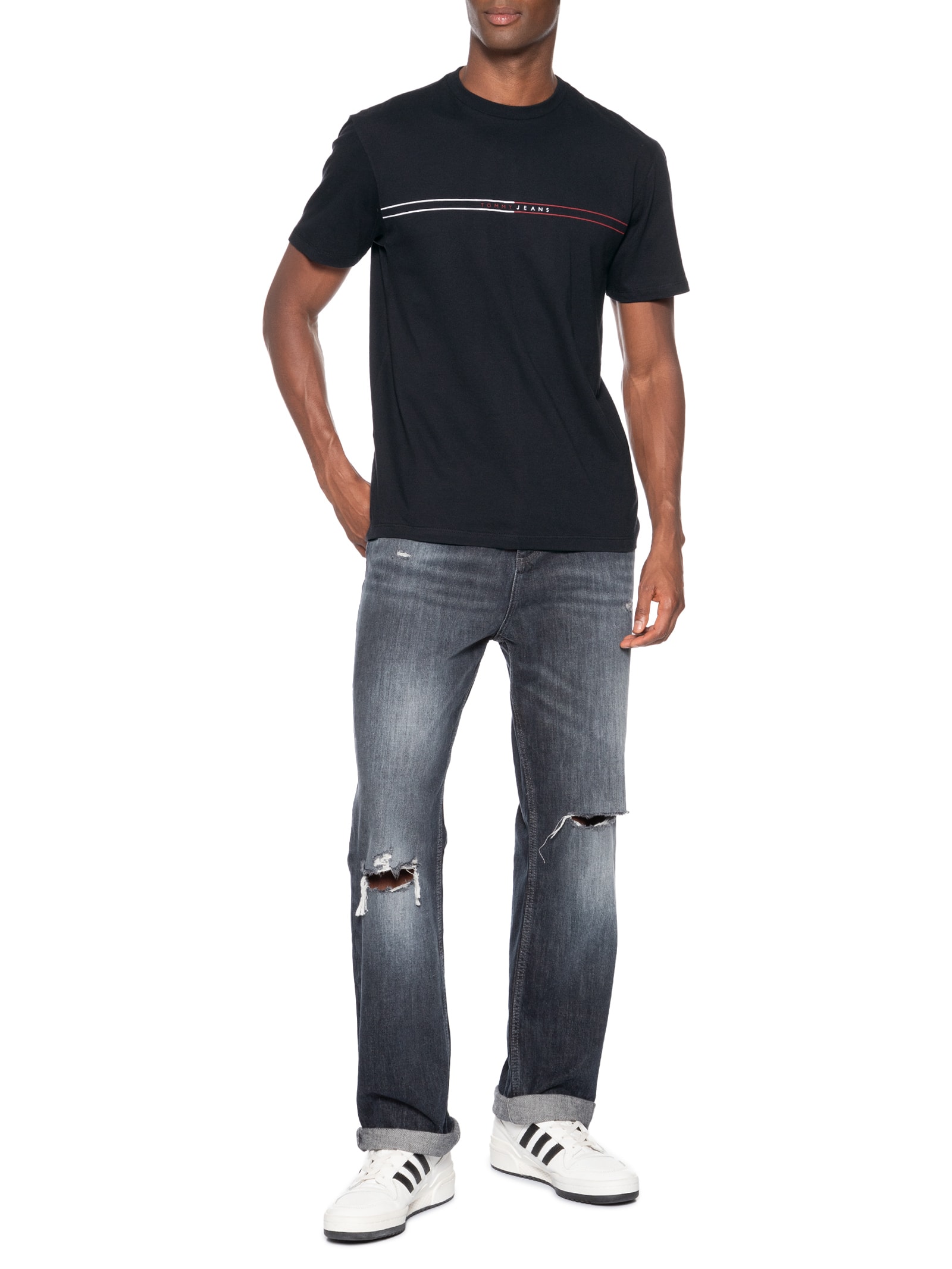 Camiseta Masculina Regular Fit Entry Graphic Preto Tommy Jeans