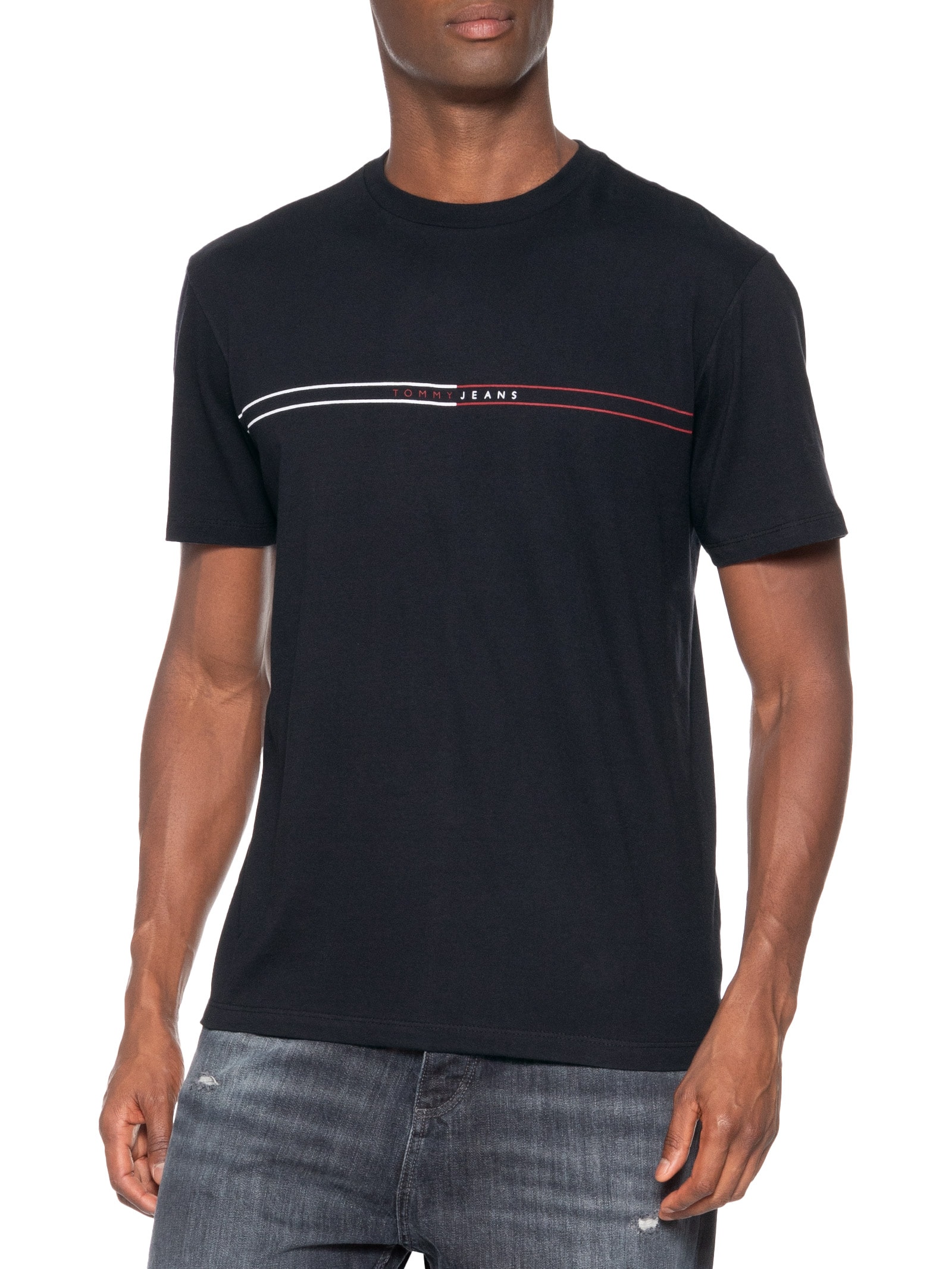 Camiseta Masculina Regular Fit Entry Graphic Preto Tommy Jeans