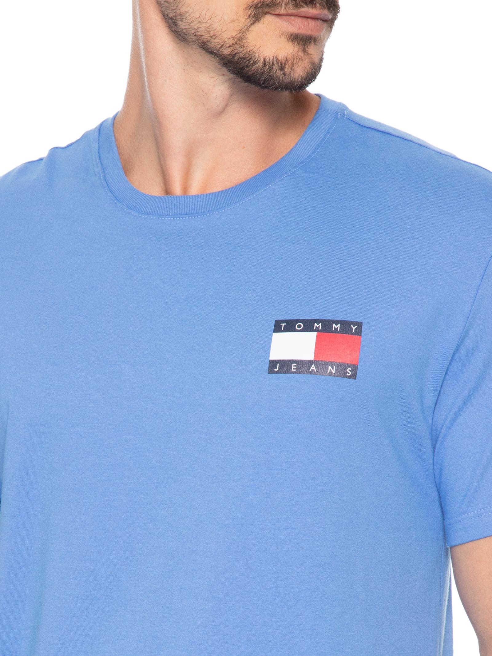 Camiseta Masculina Regular Fit Essential Flag Azul Tommy Jeans