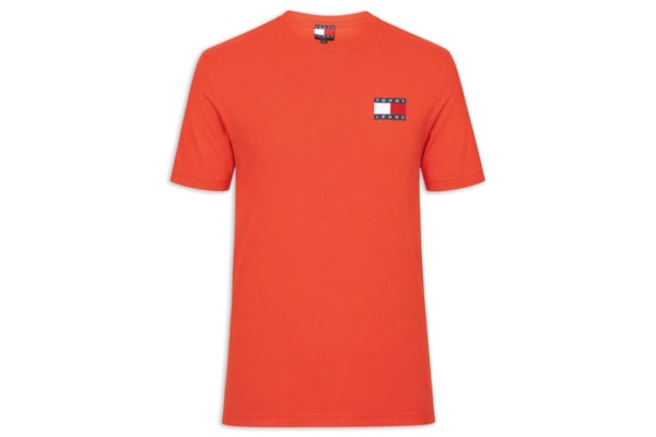 Camiseta Masculina Regular Fit Essential Flag – Laranja