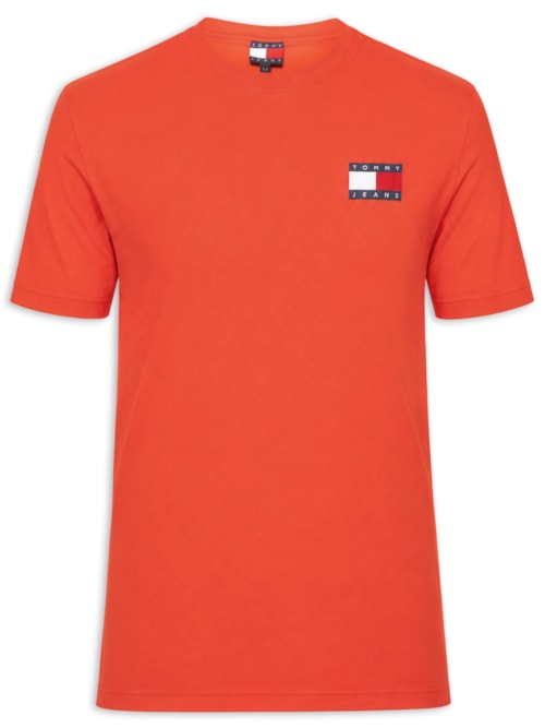 Camiseta Masculina Regular Fit Essential Flag – Laranja