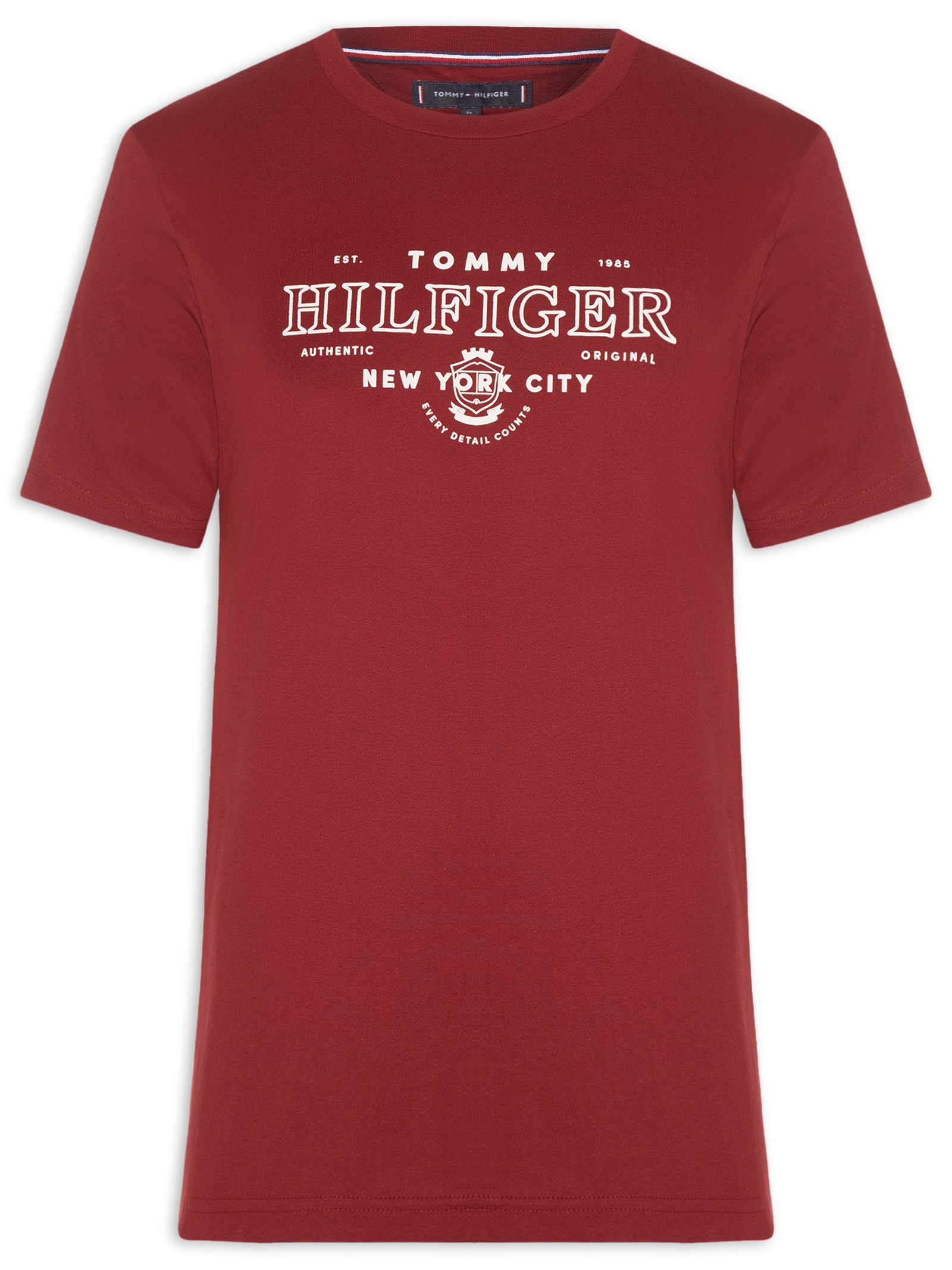 Camiseta Masculina Regular Fit Estampa Heritage Vermelho Tommy Hilfiger