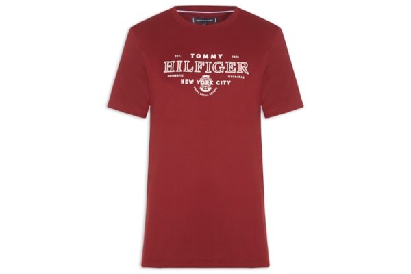 Camiseta Masculina Regular Fit Estampa Heritage - Vermelho