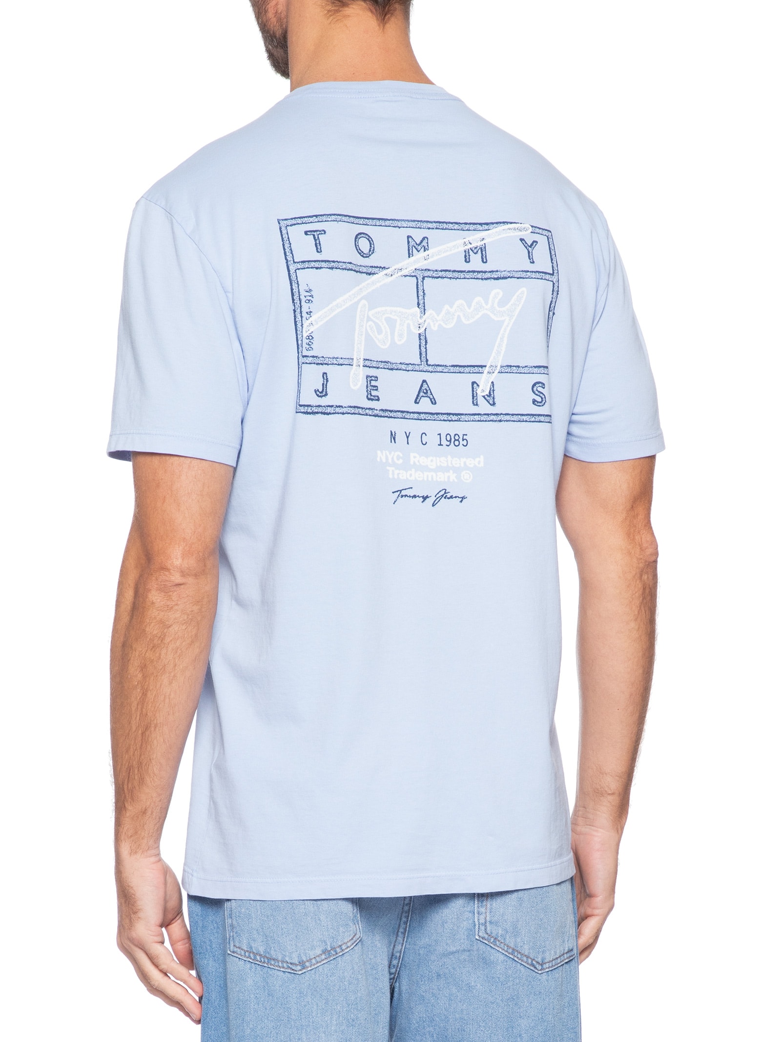 Camiseta Masculina Regular Fit Estampa Sign Spray – Azul Tommy Jeans