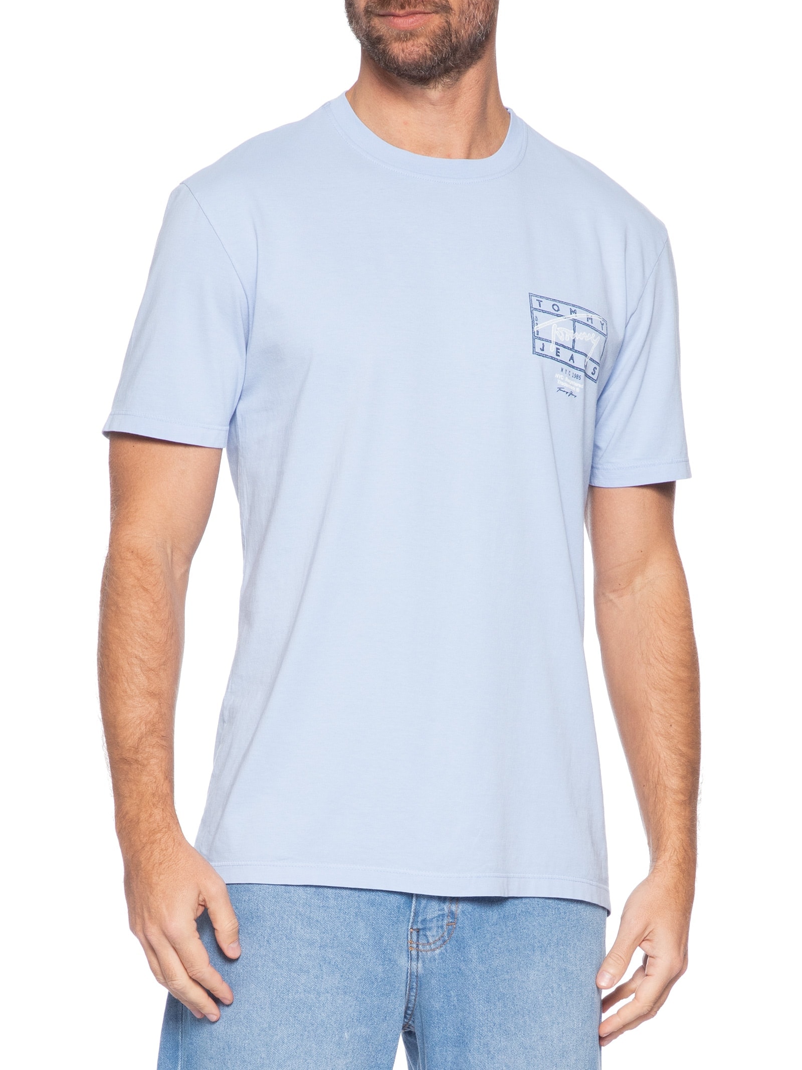 Camiseta Masculina Regular Fit Estampa Sign Spray – Azul Tommy Jeans
