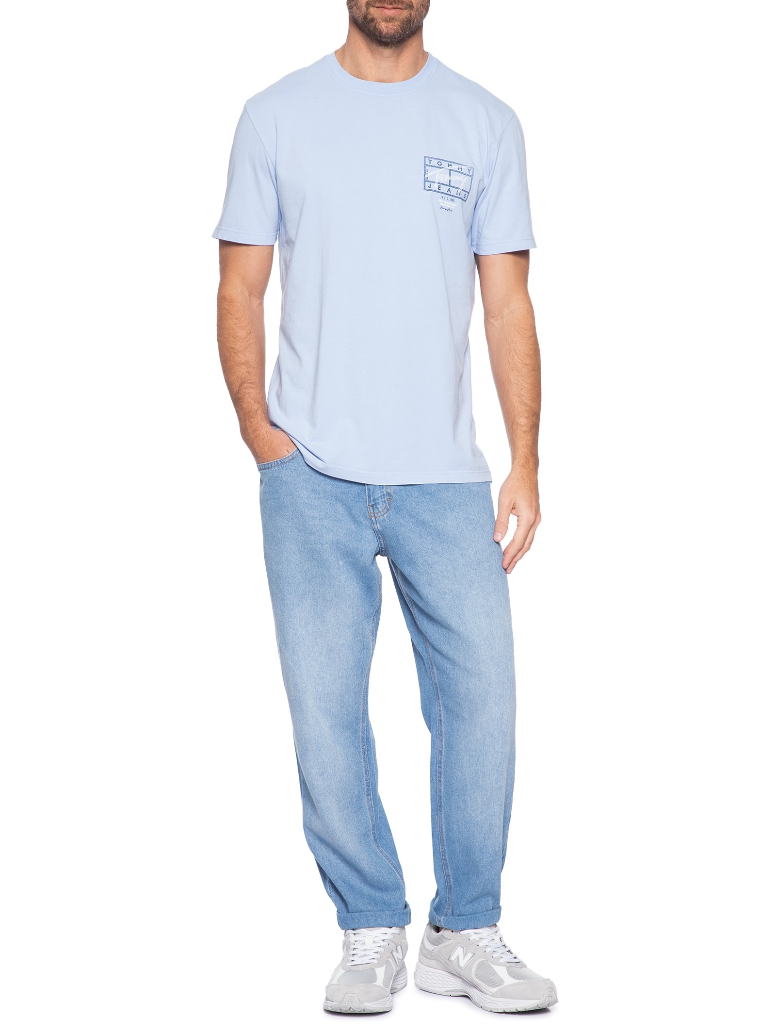 Camiseta Masculina Regular Fit Estampa Sign Spray – Azul Tommy Jeans