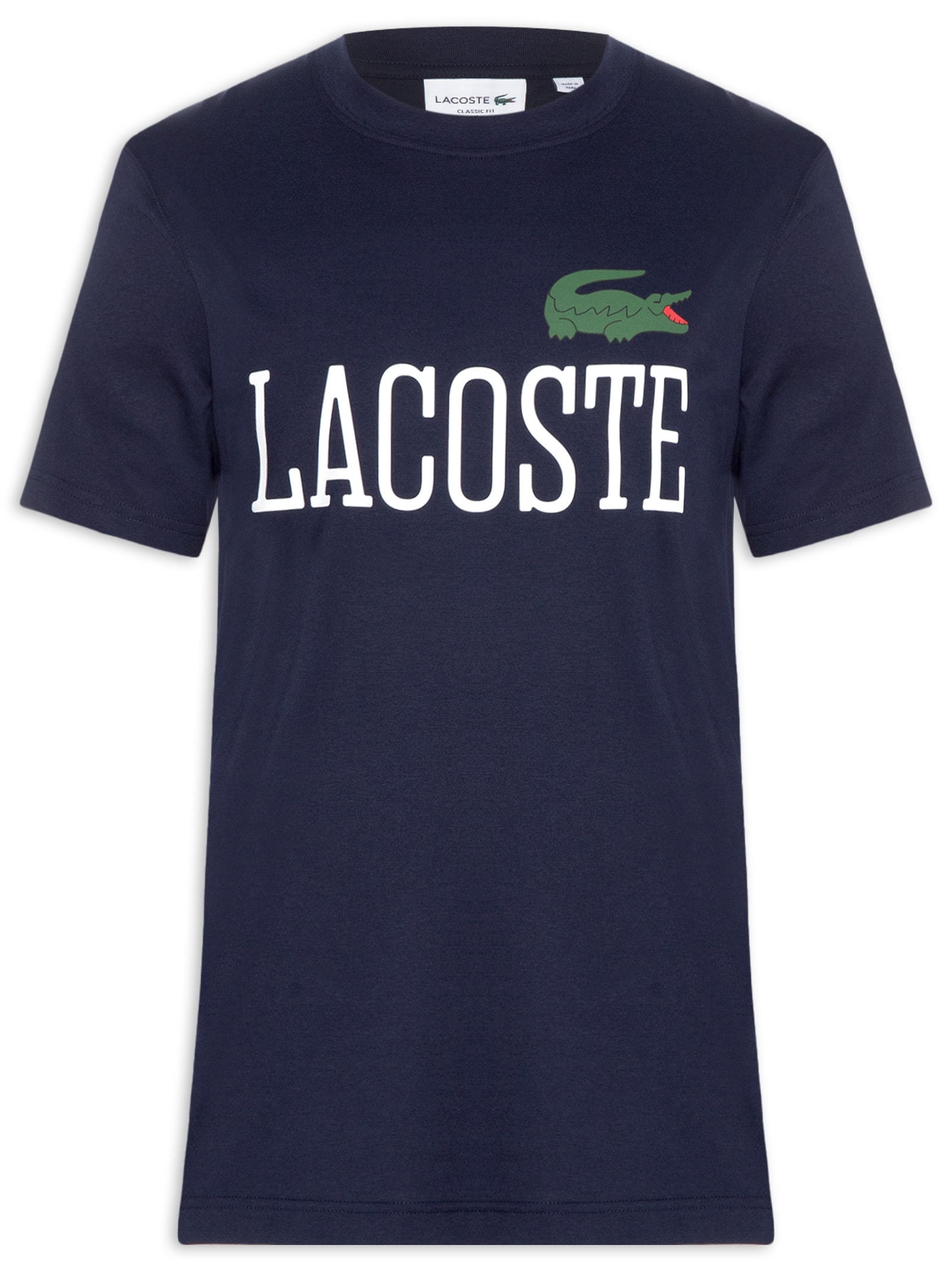 Camiseta Masculina Regular Fit Estampada Azul Lacoste