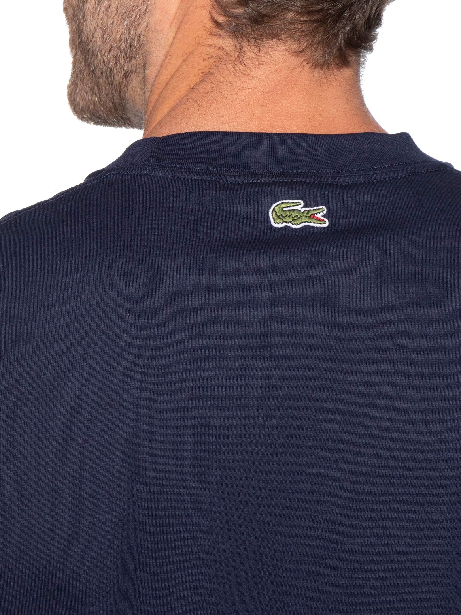 Camiseta Masculina Regular Fit Estampada Azul Lacoste