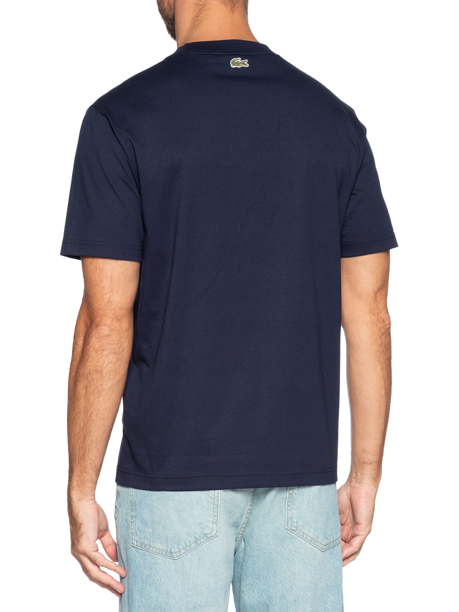 Camiseta Masculina Regular Fit Estampada Azul Lacoste