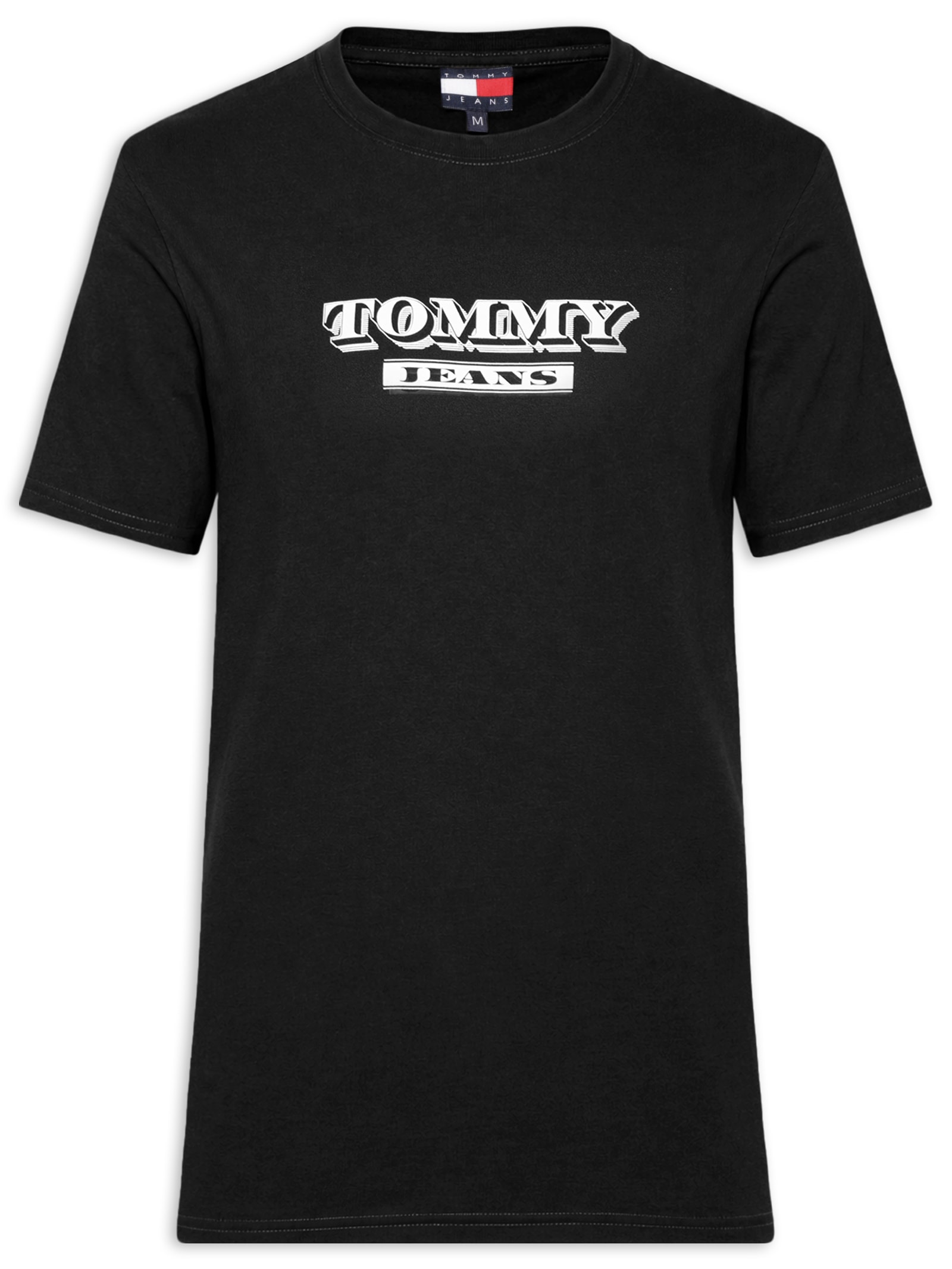 Camiseta Masculina Regular Fit Estampada Bills Font Preto Tommy Jeans