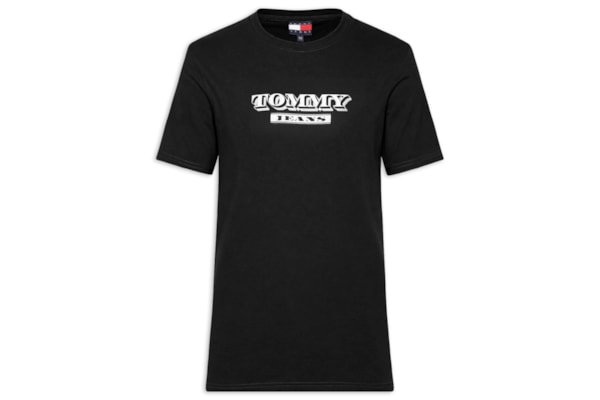 Camiseta Masculina Regular Fit Estampada Bills Font - Preto
