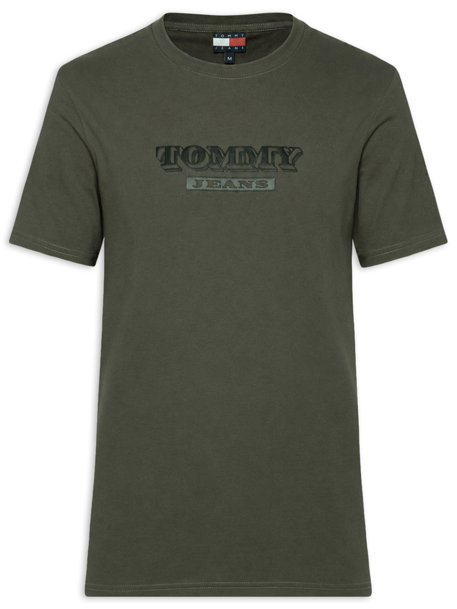 Camiseta Masculina Regular Fit Estampada Bills Font Verde Tommy Jeans