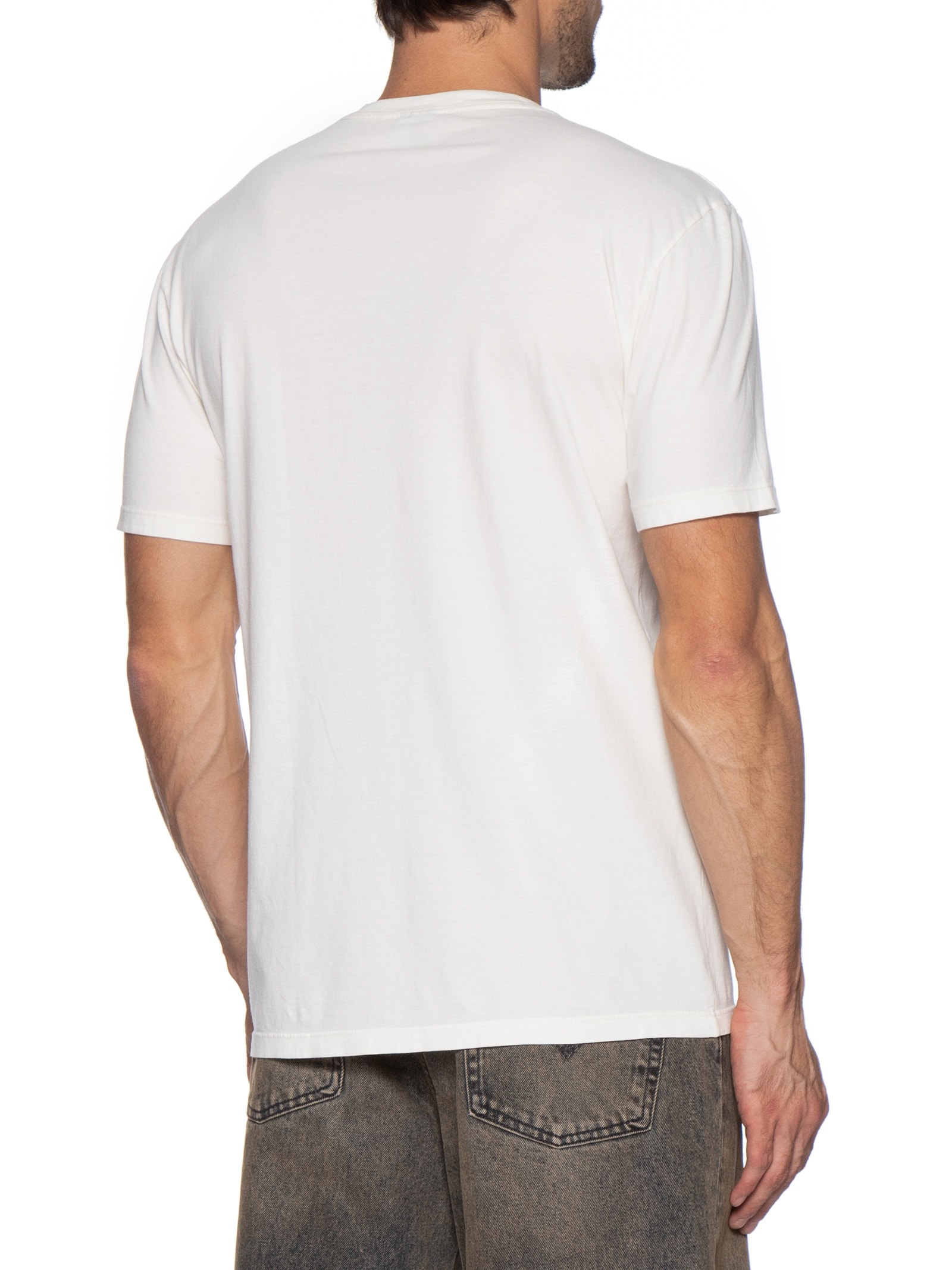 Camiseta Masculina Regular Fit Estampada Center Flag Branco Tommy Jeans
