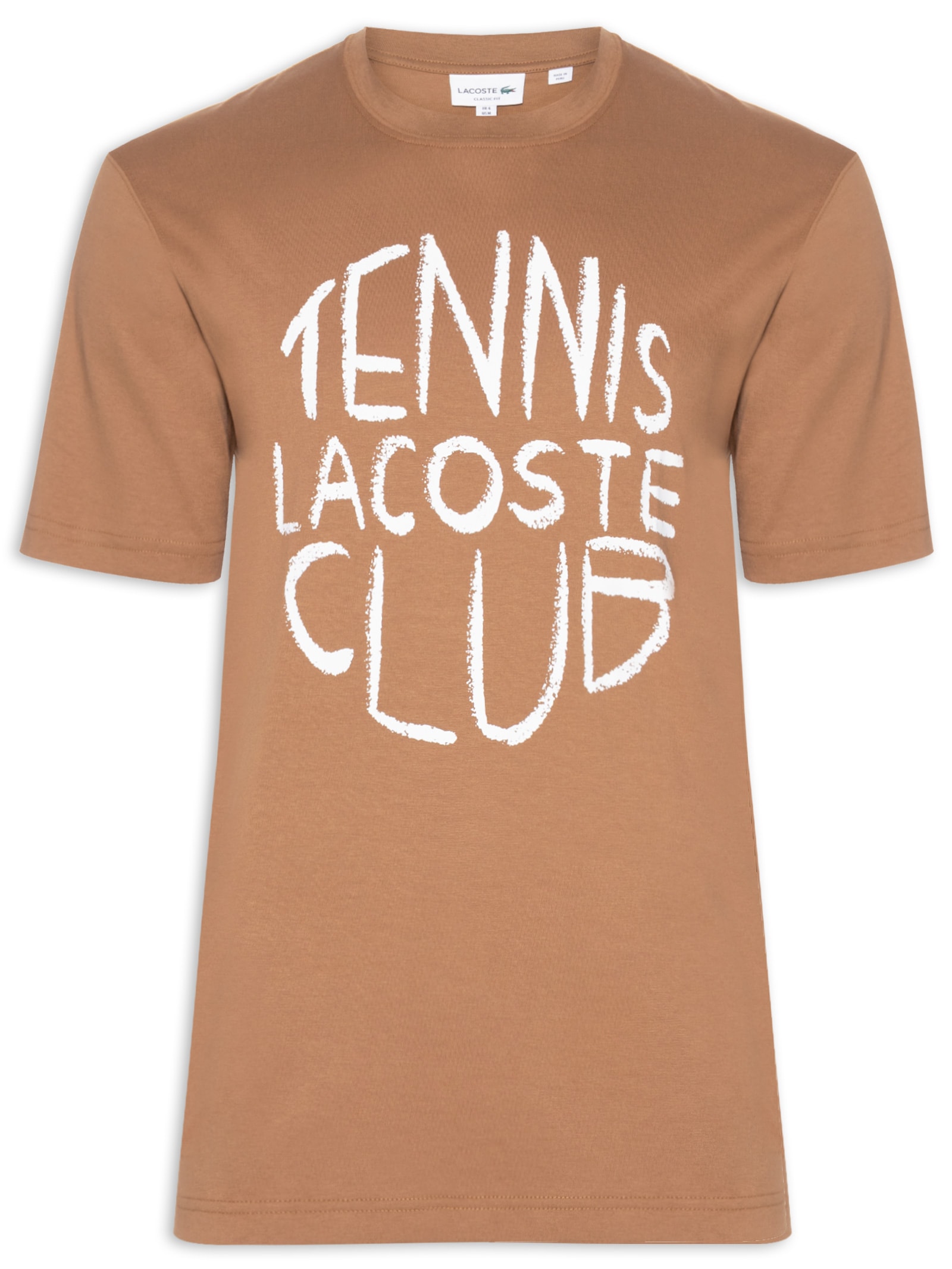 Camiseta Masculina Regular Fit Estampada Marrom Lacoste