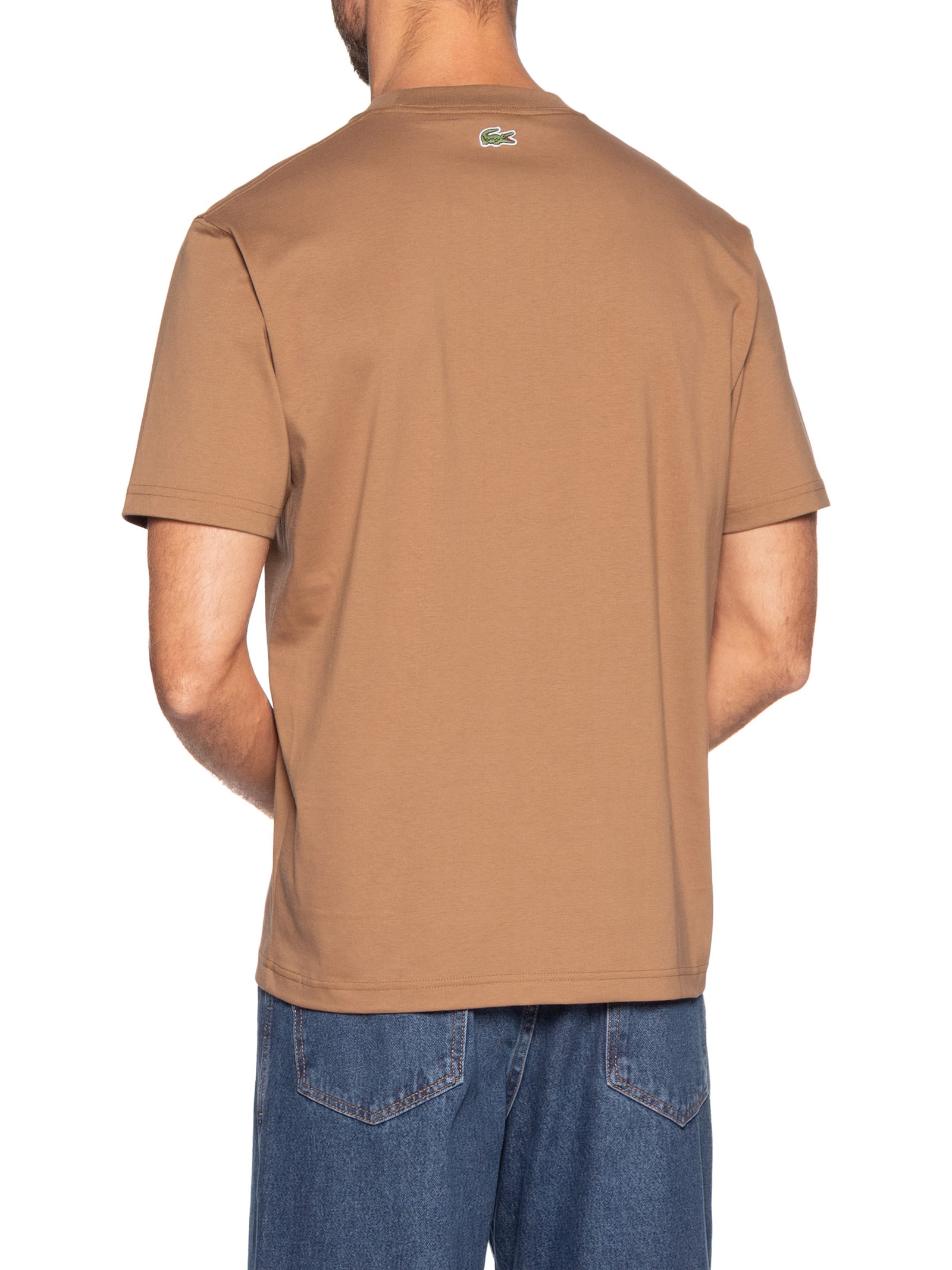 Camiseta Masculina Regular Fit Estampada Marrom Lacoste