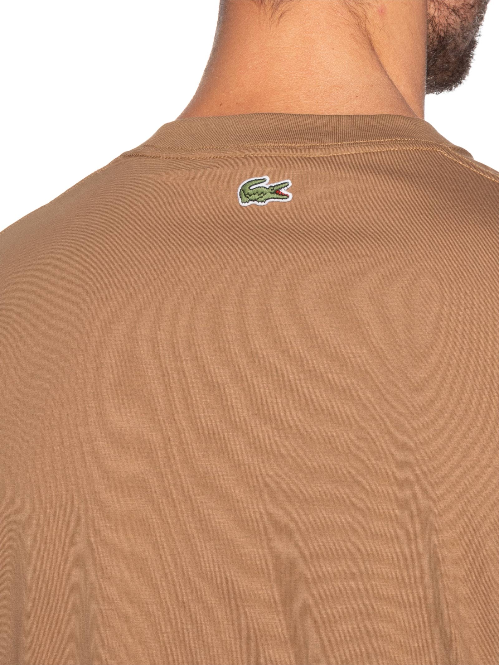 Camiseta Masculina Regular Fit Estampada Marrom Lacoste