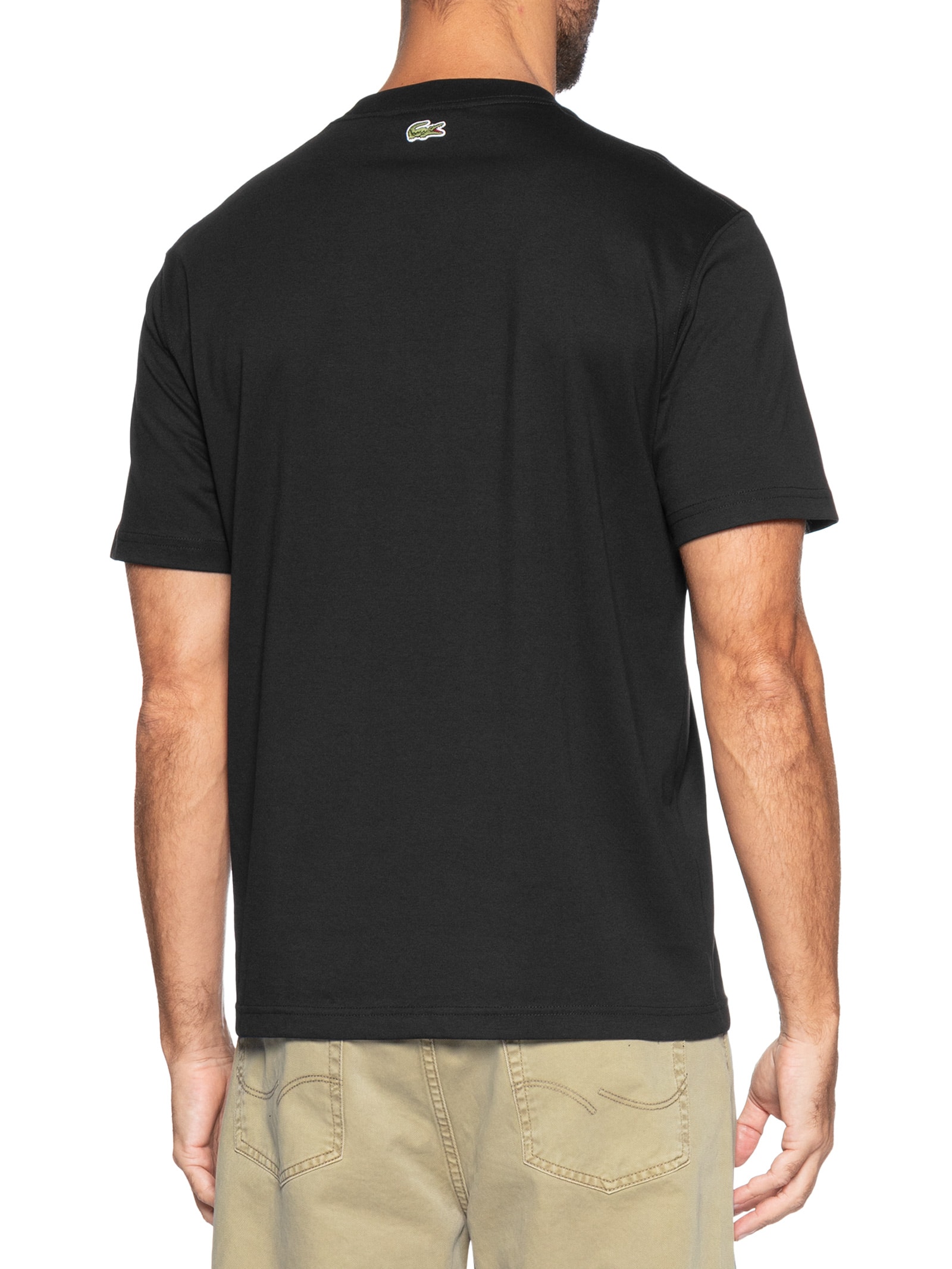 Camiseta Masculina Regular Fit Estampada Preto Lacoste