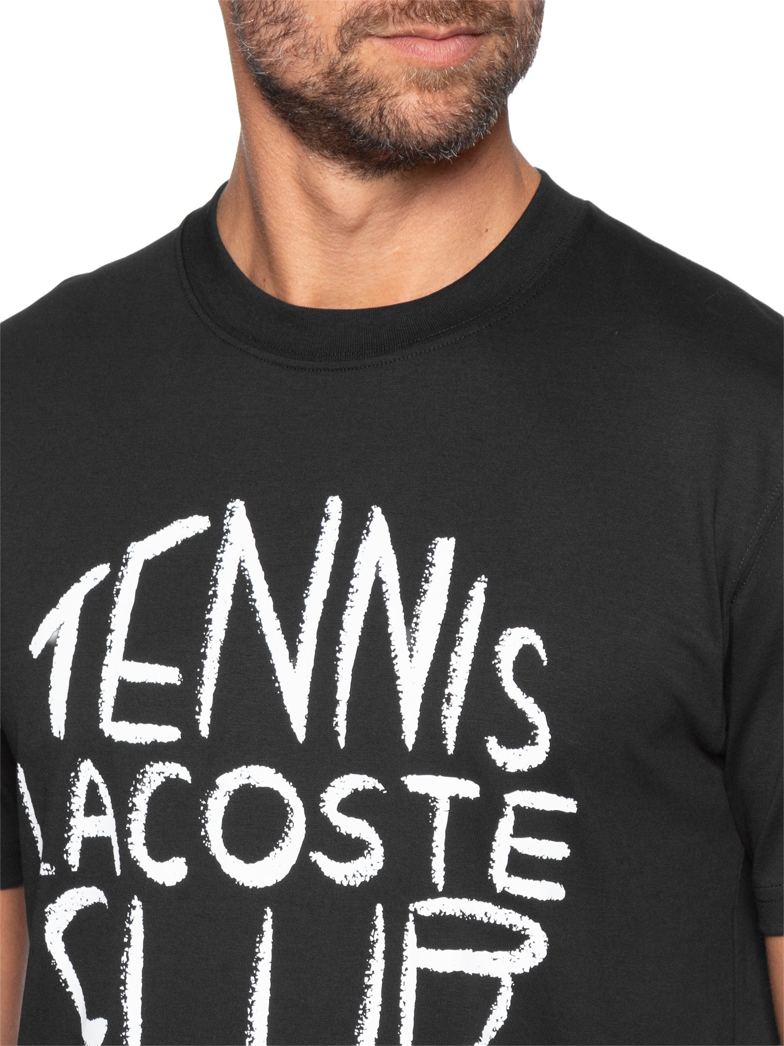 Camiseta Masculina Regular Fit Estampada Preto Lacoste