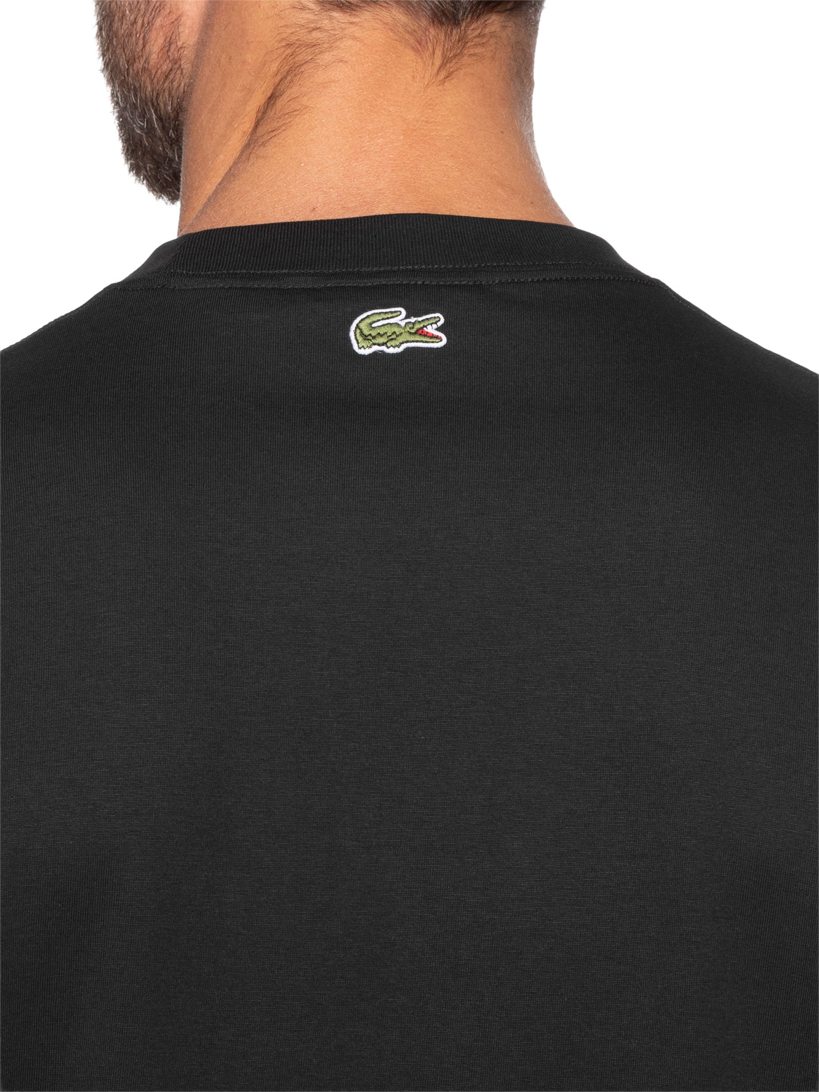 Camiseta Masculina Regular Fit Estampada Preto Lacoste